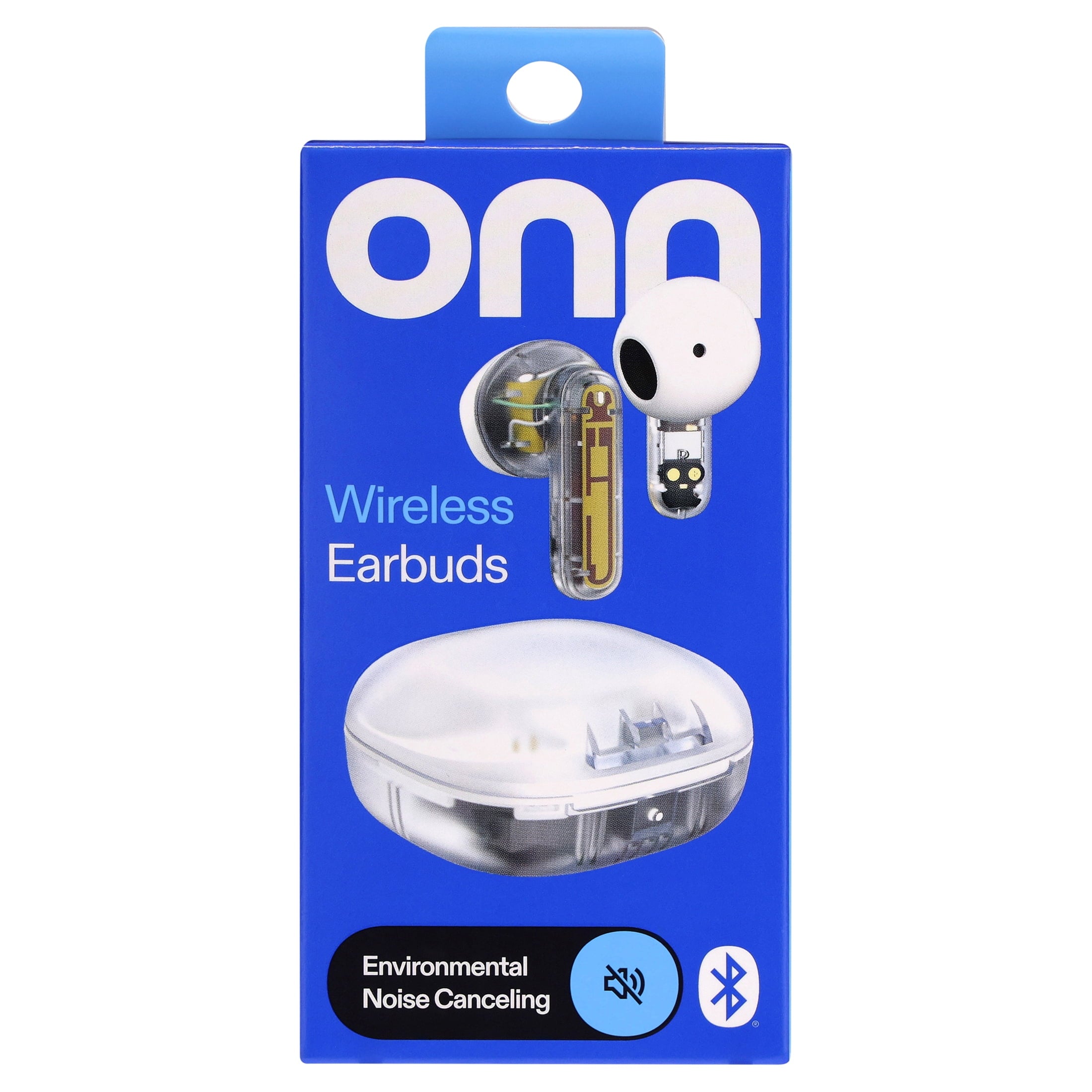 onn Mini Sticks Black Wireless Bluetooth Earbuds with Environmental Noise Canceling