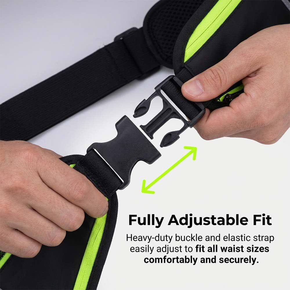 Anti-theft Invisible Waist Bag, Waterproof Running Fanny Pack with Water Bottle Holder, Reflective Adjustable Waist Belt Bag, Lightweight Outdoor Sports Pouch for Men Women Travel Hiking