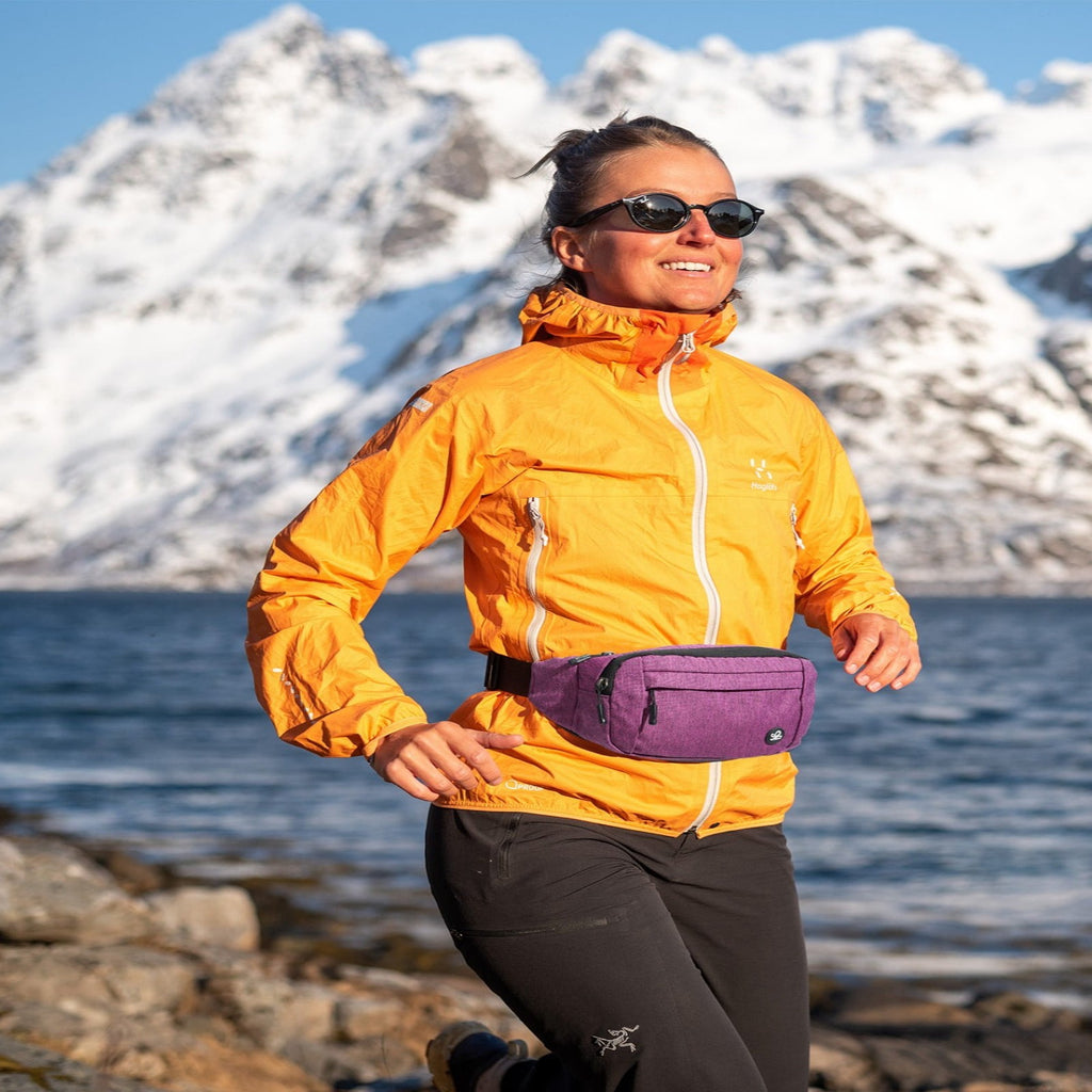WATERFLY Unisex Lightweight Running Hiking Jogging Nylon Fanny Pack Waist Bag-Dark Blue