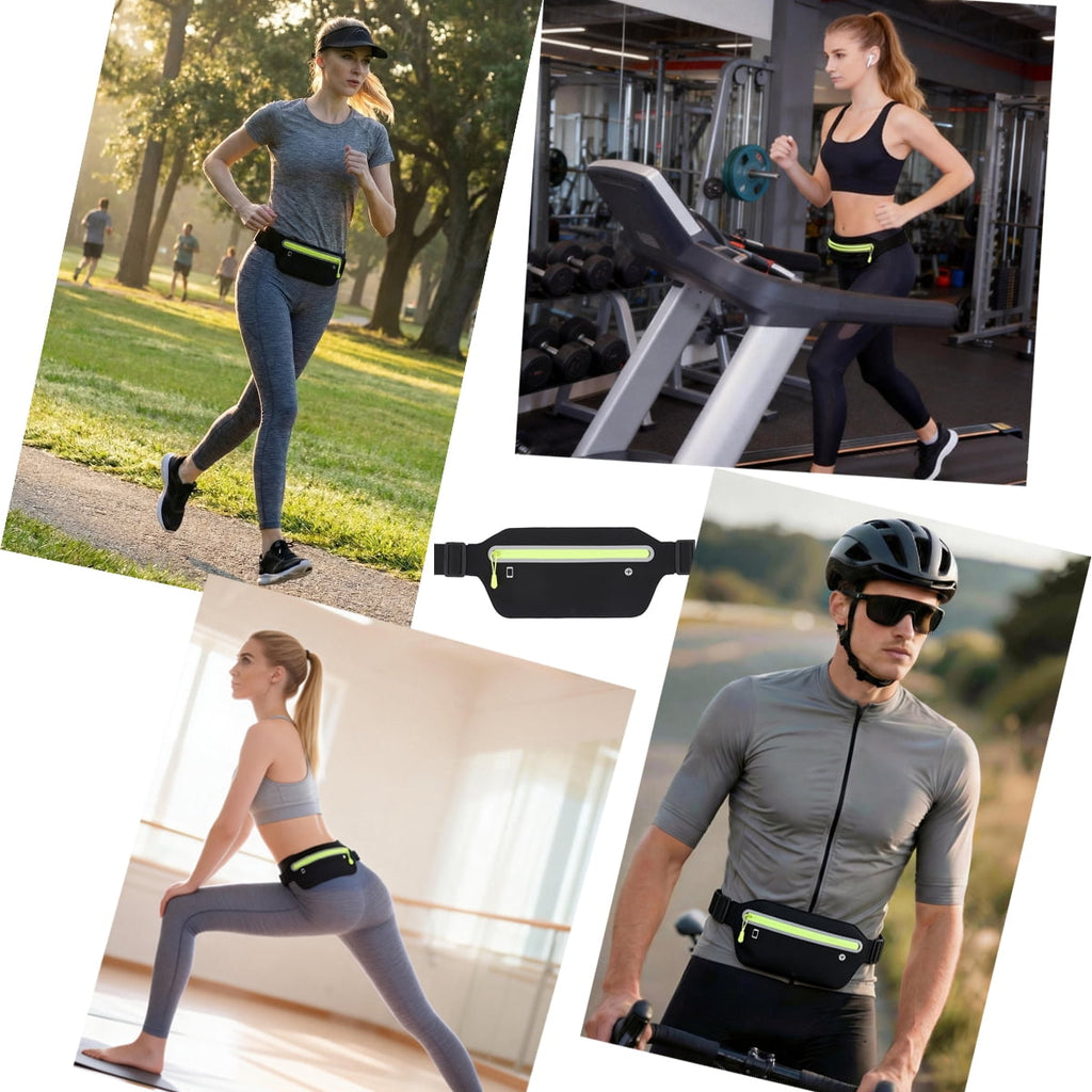 Entchin Slim Running Belt for Women Men, Runners Fanny Pack Phone Holder, Running Waist Bag for Workout