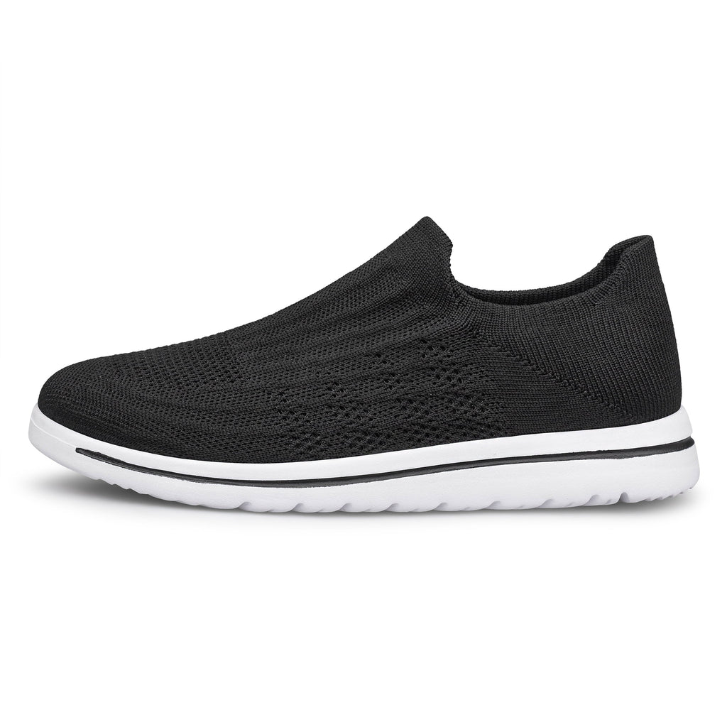 Unisex Sock Walking Shoes Wide Toe Box Slip-on Mens Running Shoe Womens Lightweight Casual Fashion Sneakers Black 8Women/6Men