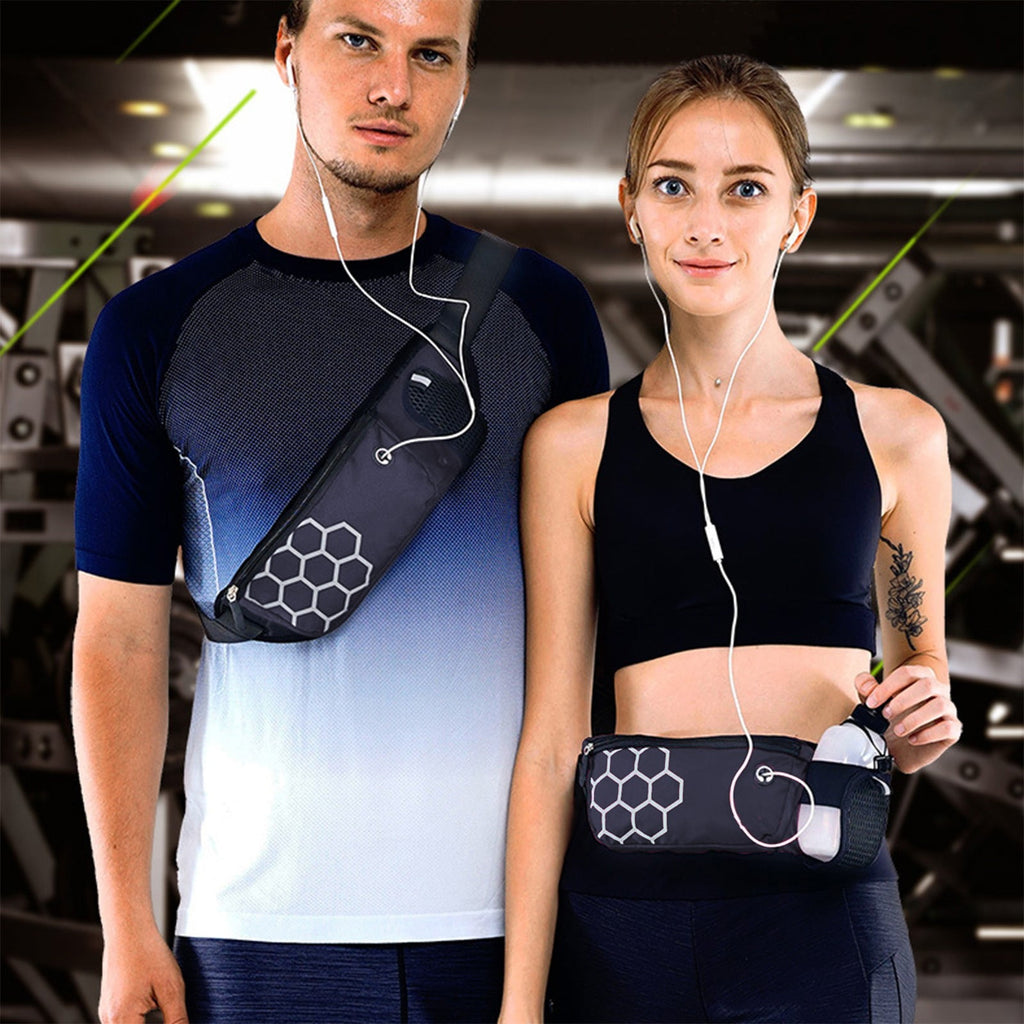 Running Belt for Women & Men with Water Bottle Holder,Waterproof Running Waist Packs,Multi Functional Running Gear Accessories,Suitable for Marathons and Outdoor Running(Black)