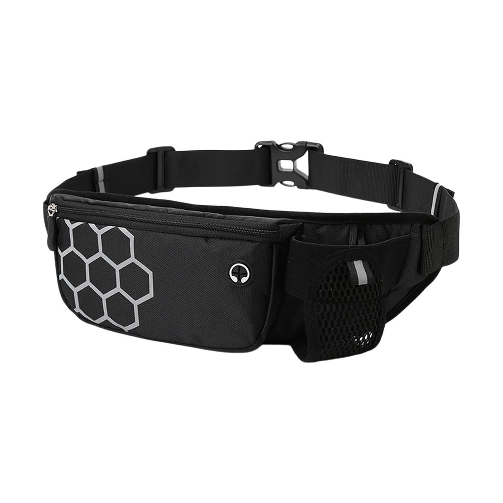 Running Waist Pack with Water Bottle Holder | Waterproof Sports Belt Bag for Phone & Keys | Unisex Fanny Pack 27x14cm | Lightweight Marathon Running Gear & Hiking Hydration Pack | 100g