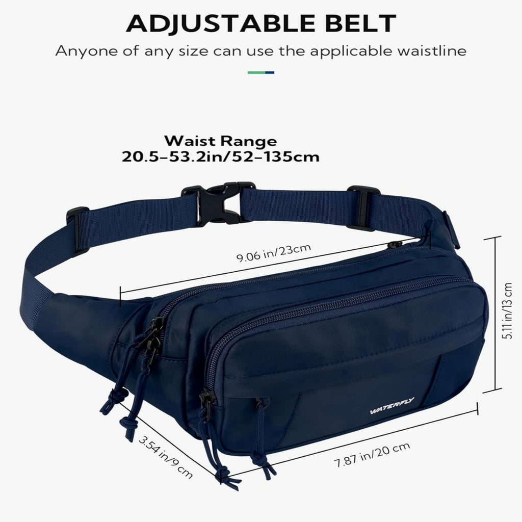 WATERFLY Unisex Large Capacity Walking Travel Nylon Fanny Pack Waist Bag,Yellow