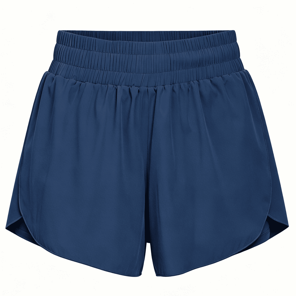 NELEUS Womens 2 in 1 Workout Yoga Shorts for Athletic Gym Running Casual Summer Short with Pocket,Navy Blue,US Size L