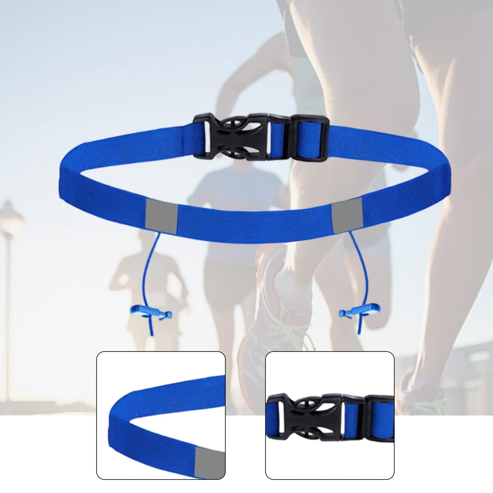 Axioma Adjustable Race Number Belt Elastic Triathlon Running Belt Lightweight Accessory blue