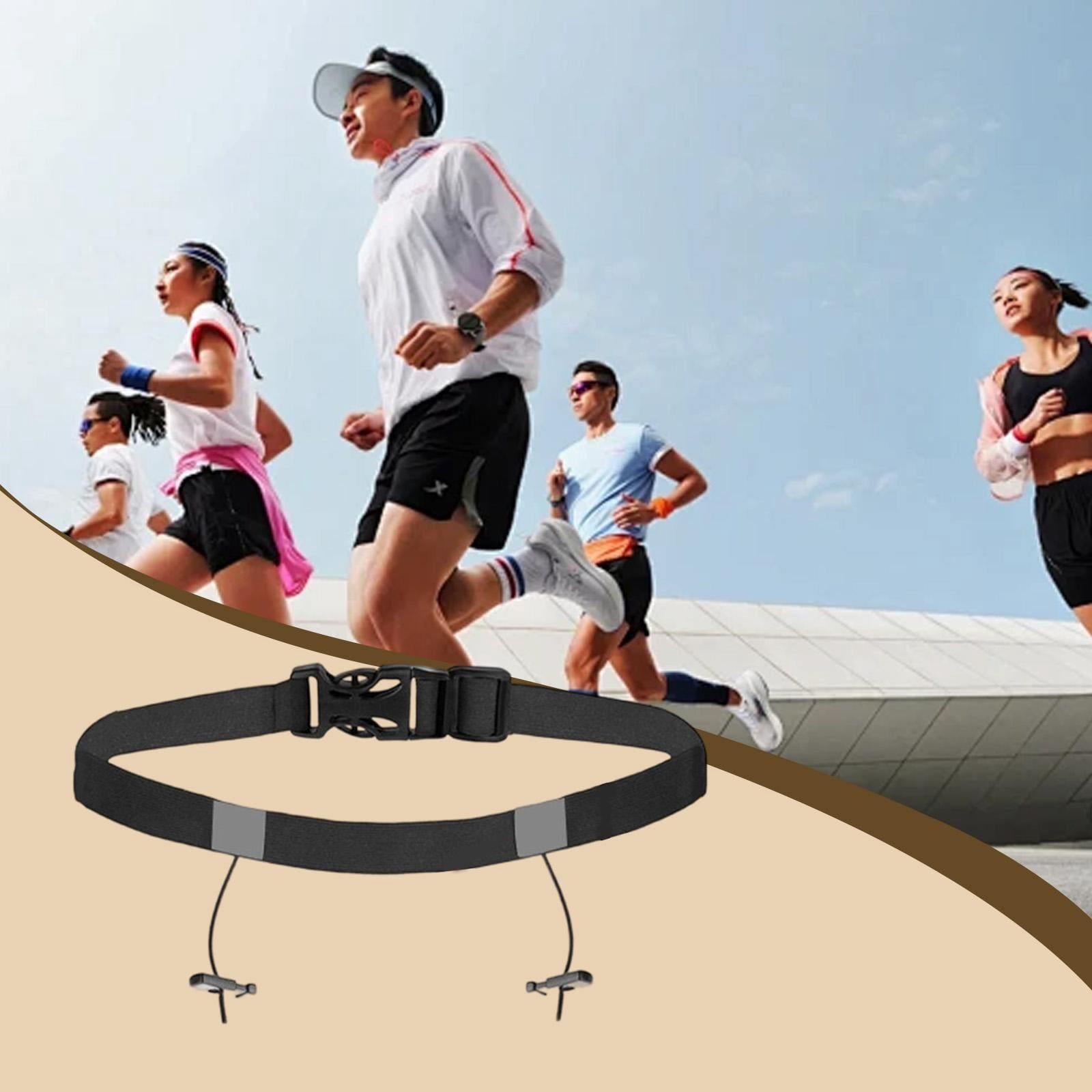 harayaa Adjustable Race Number Belt Elastic Triathlon Running Belt Lightweight Accessory black