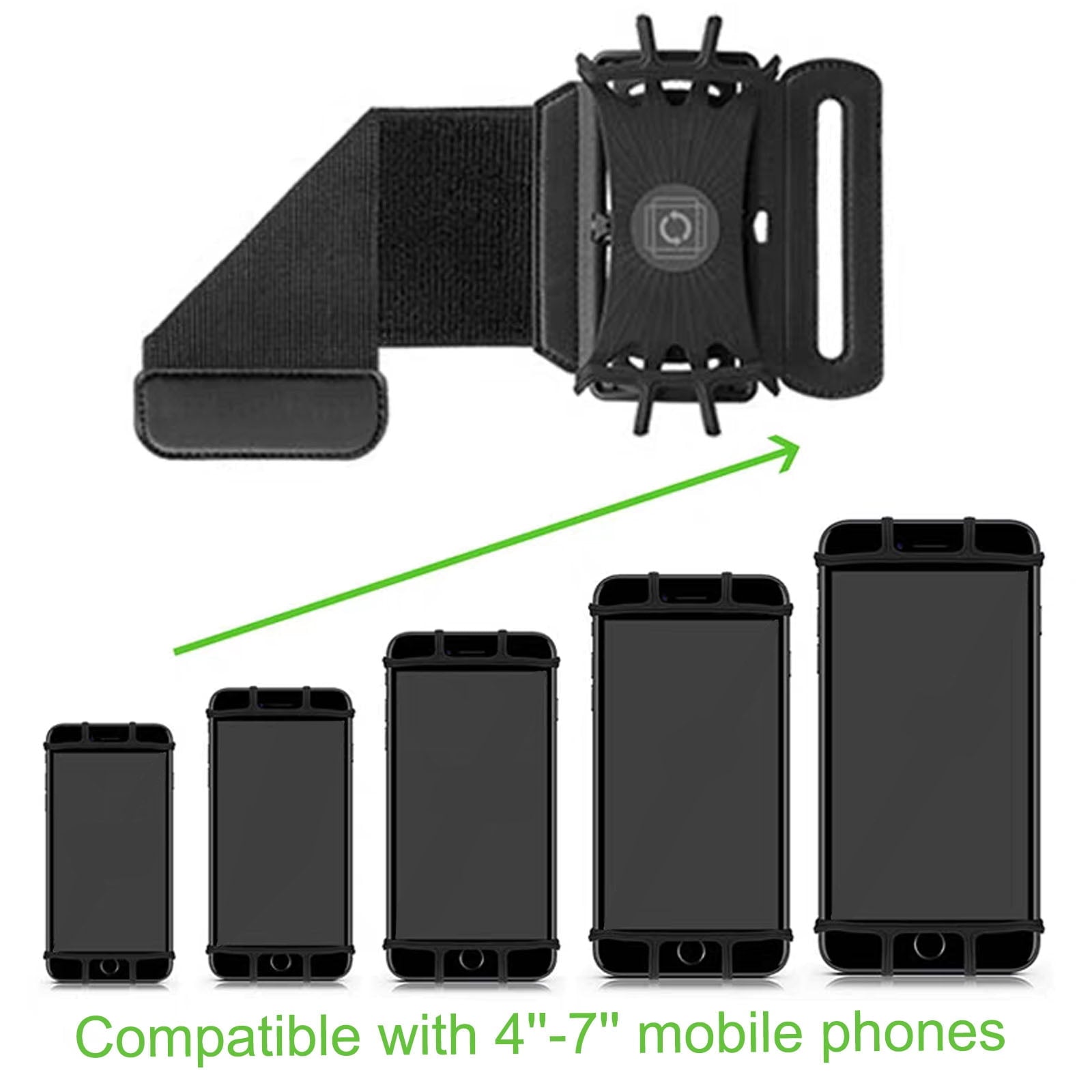 Universal Wristband Forearm Wrist Armband Phone Case Holder 360°Rotation for Workout Sports Running