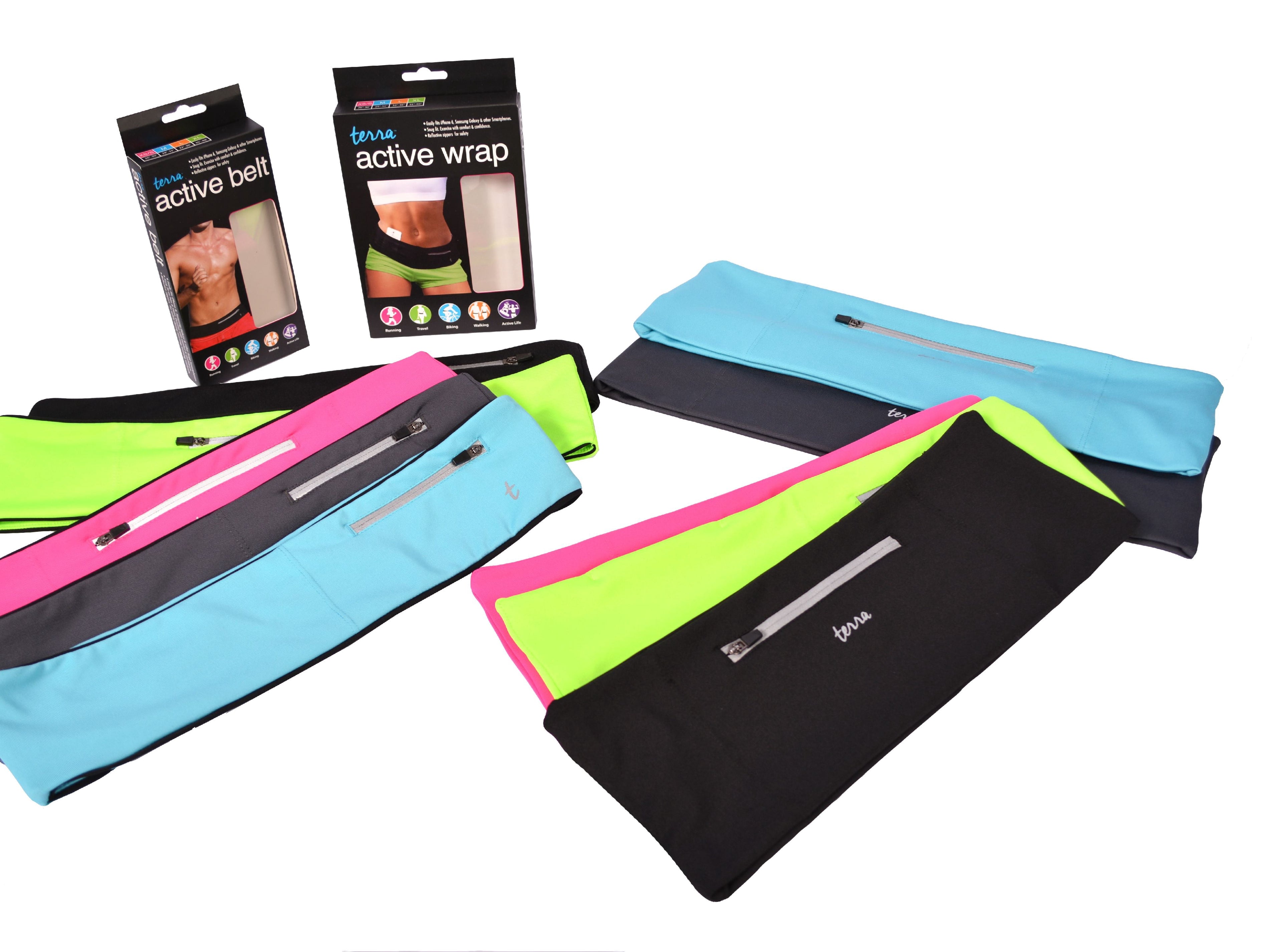 Terra Active Wrap- Stylish Running workout travel waist belt w/ hidden pocket