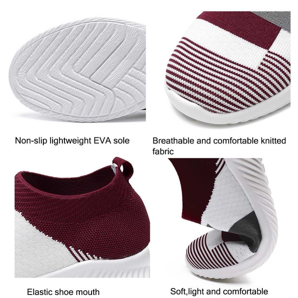 Ablanczoom Womens Sneakers Running Shoes Slip-on Fitness Sports Walking Tennis Flats