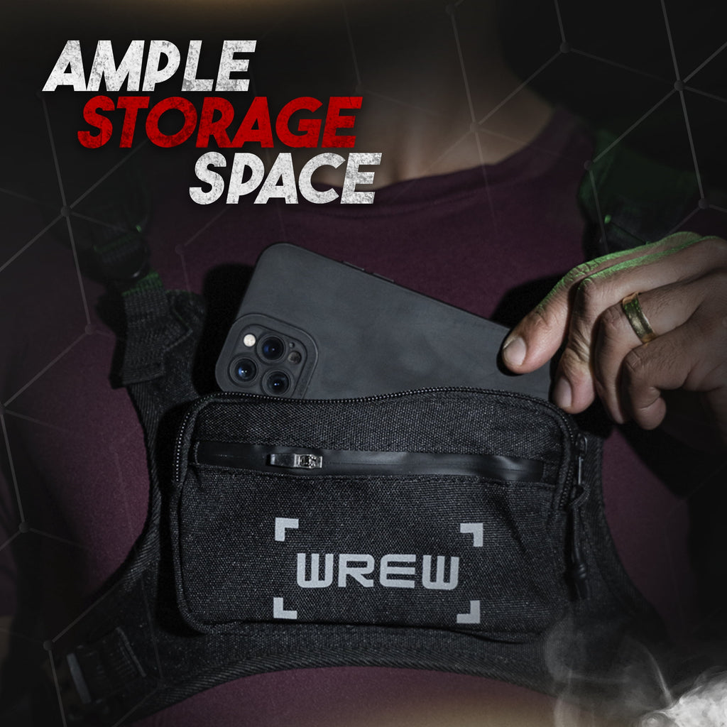 Running Chest Pack for Men-Water Resistant Adjustable Shoulder Straps with Phone Holder Storage-Anti-Theft Lightweight Running Chest Bag for Men,Cycling, Jogging