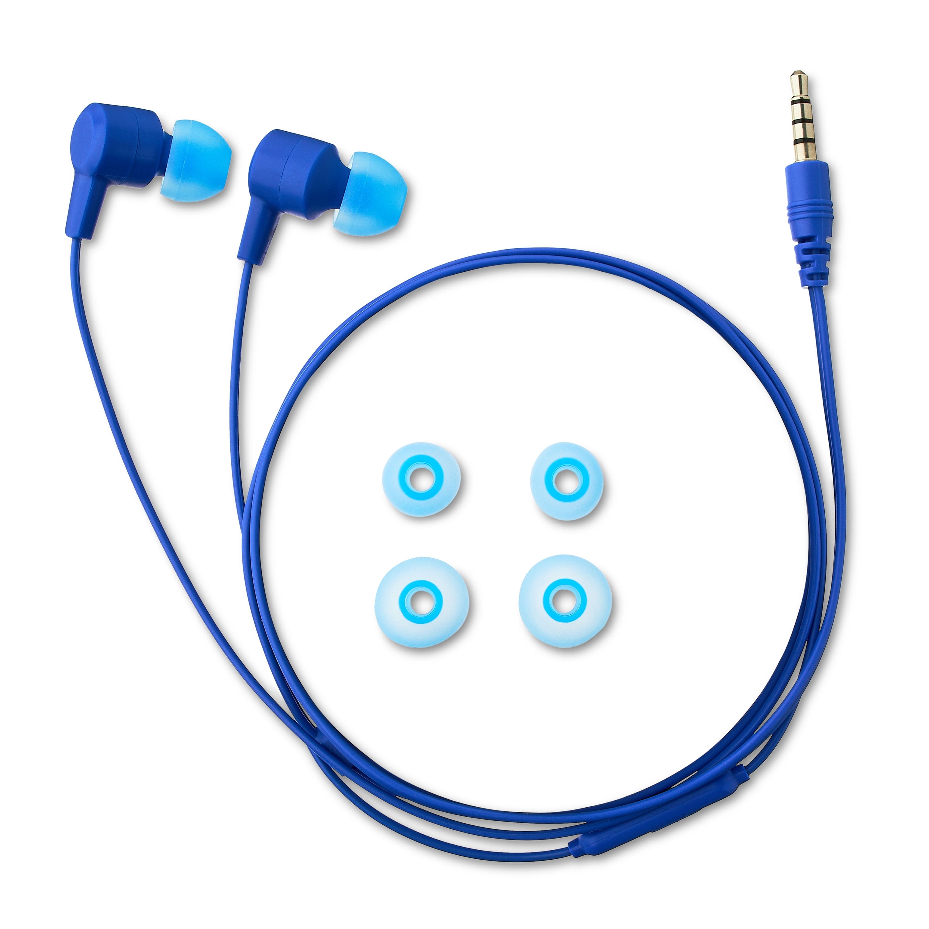 Onn Wired Earphones with Mic and 3.5mm Plug in Black - High-Quality Sound and Comfortable Silicone Ear Tips