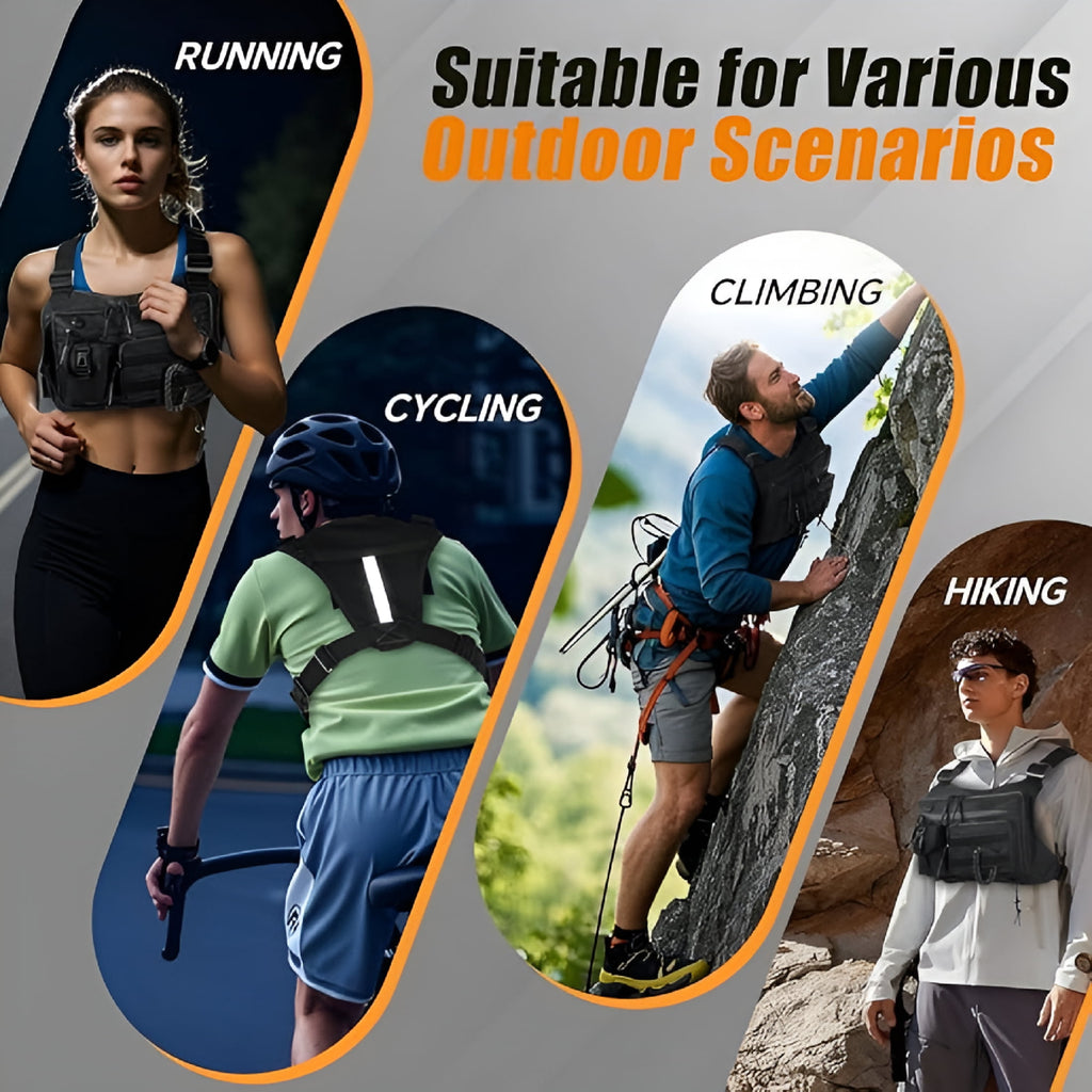 GASTROPOD 2026 New Chest Bag for Men, Running Pack Vest for Workouts, Water Resistant Sports Chest Pack for Running for Hiking, Cycling, Gym, Travel