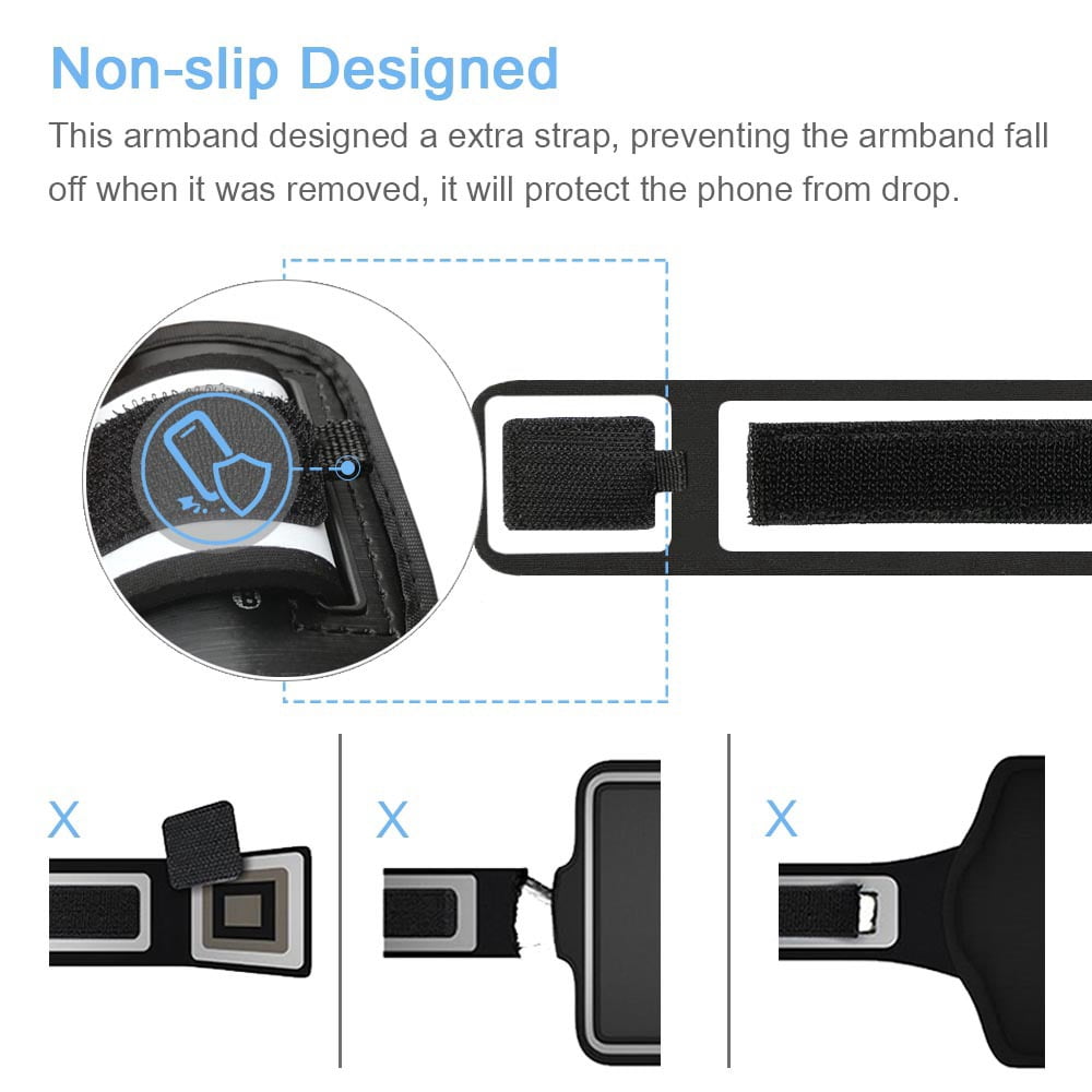 iPhone 16 15 14 13 Pro Armband, JEMACHE Water Resistant Gym Running Workouts Arm Band for iPhone 11 12 13 14 15 16, 11/12/13/14/15/16 Pro