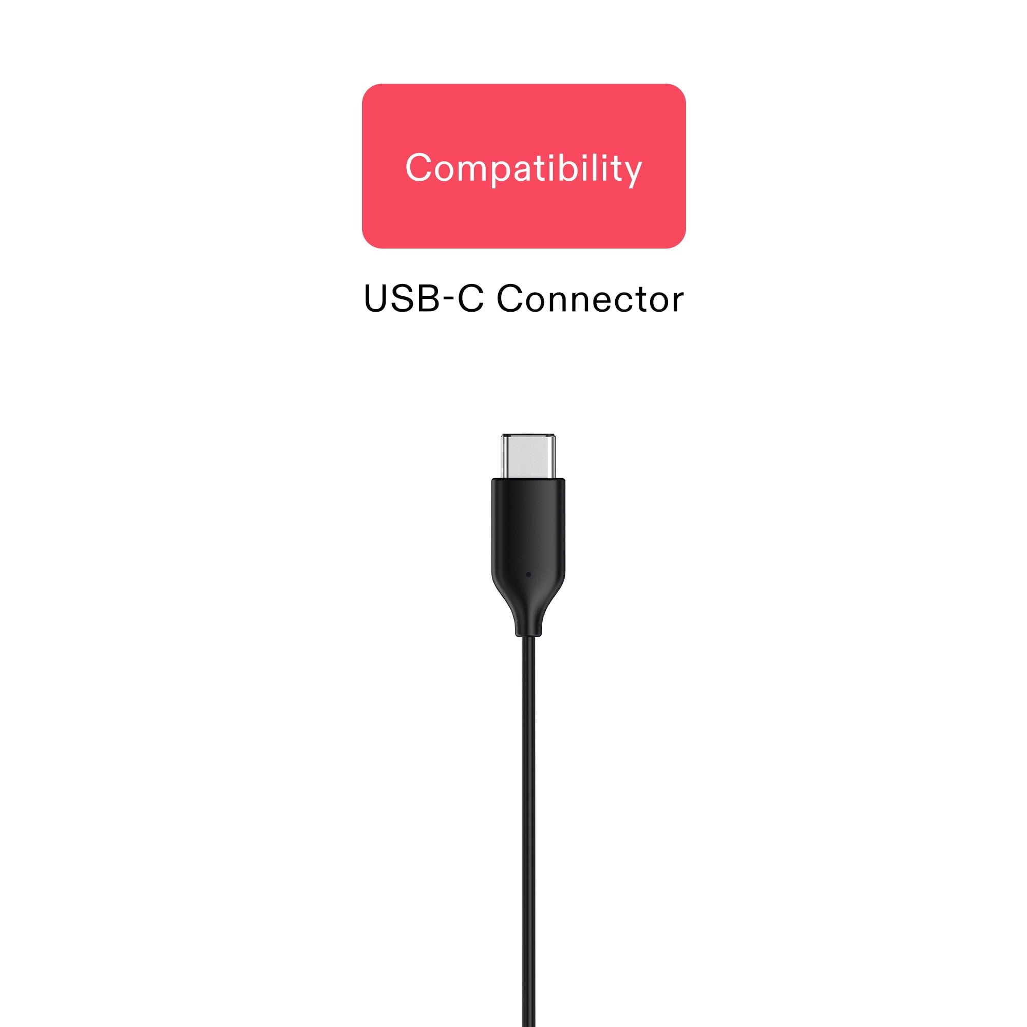 onn On-Ear USB-C Headphones, Black