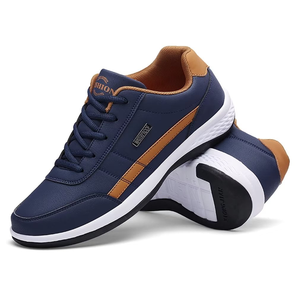 Dumajo Mens Shoes Fashion Running Sneaker Casual Leather Sport Shoes Breathable Comfortable Walking Shoes