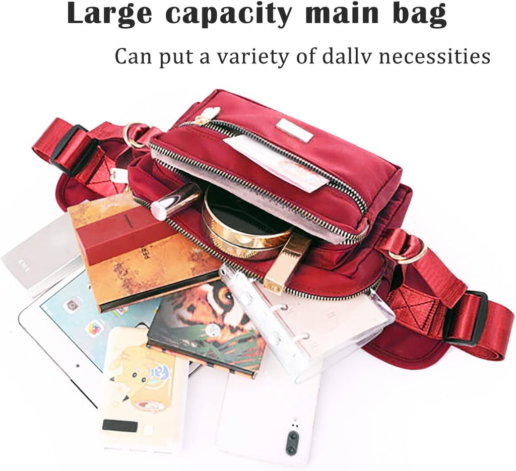 Extra Large Fashion Fanny Pack for Men Women, Waist Bag for Waterproof Hiking Running Biking Gym Outdoor Sports Travel Belt Bag