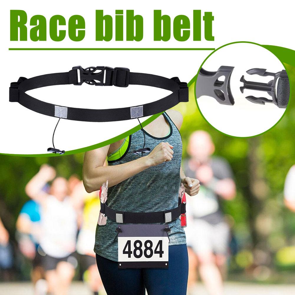 Race Number Bib Belt Cycling Adjustable Unisex Triathlon Running Bib Holder