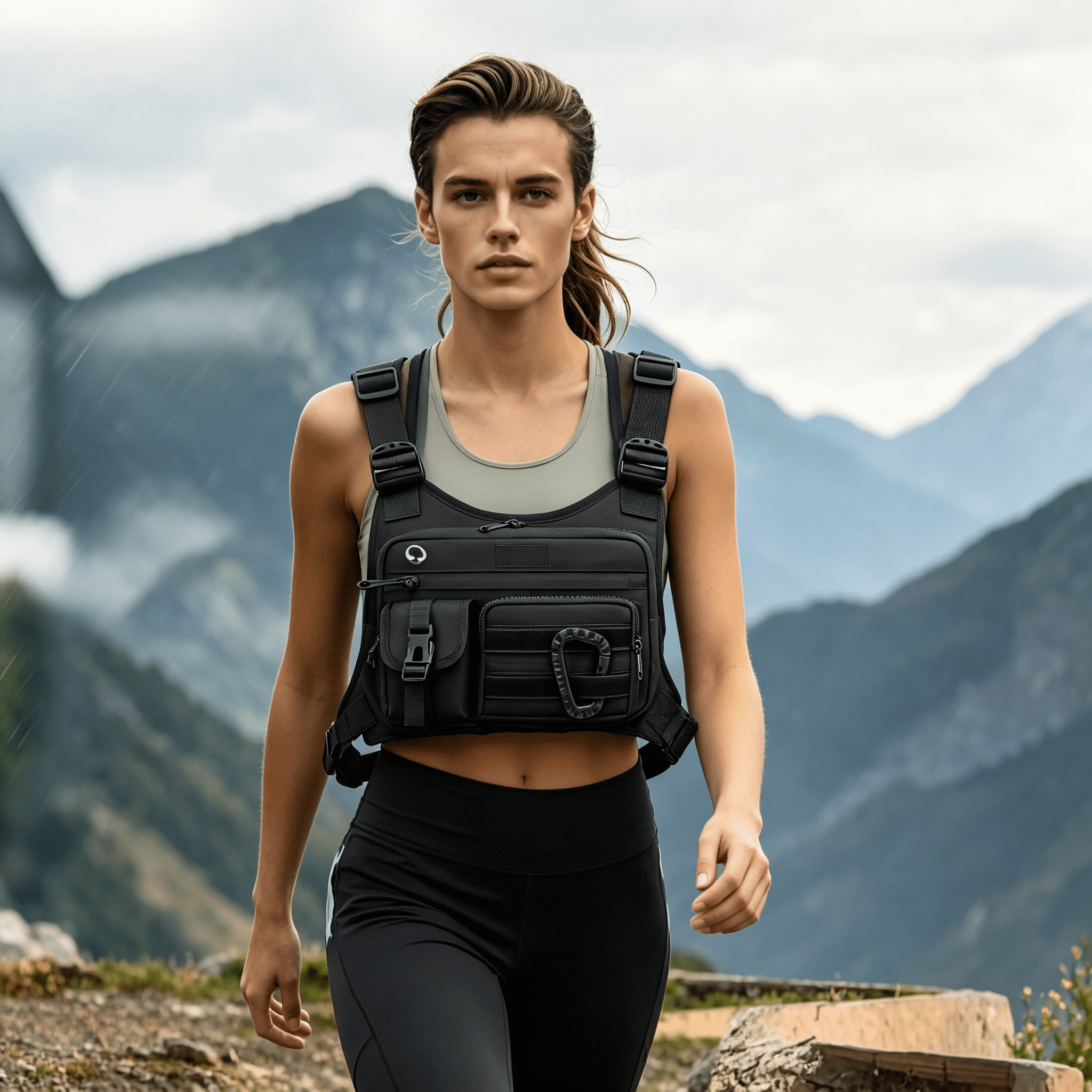 GASTROPOD 2026 New Chest Bag for Men, Running Pack Vest for Workouts, Water Resistant Sports Chest Pack for Running for Hiking, Cycling, Gym, Travel
