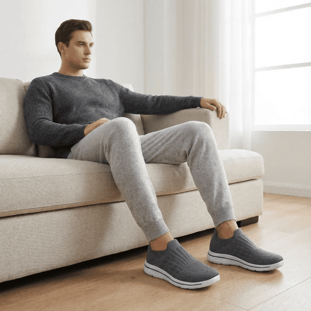 Unisex Sock Walking Shoes Wide Toe Box Slip-on Mens Running Shoe Womens Lightweight Casual Fashion Sneakers Black 8Women/6Men