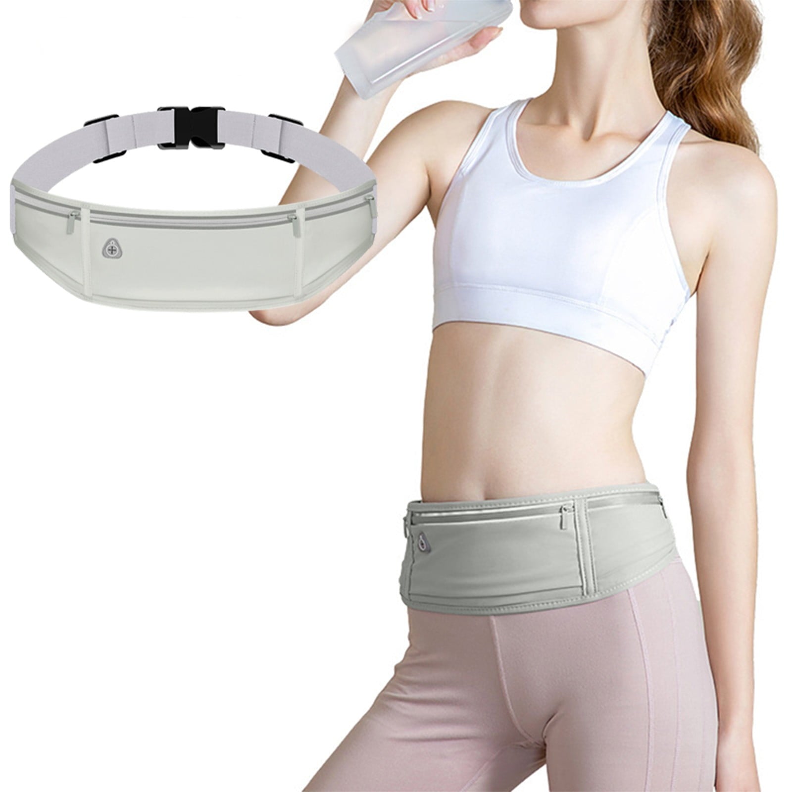 Harlier Slim Running Belt for Women Men-Runners, Phone Holder Fanny Pack, Adjustable Bounce Free Waist Pouch bag for Workout, Money Belt, Run Gear Accessories - Black