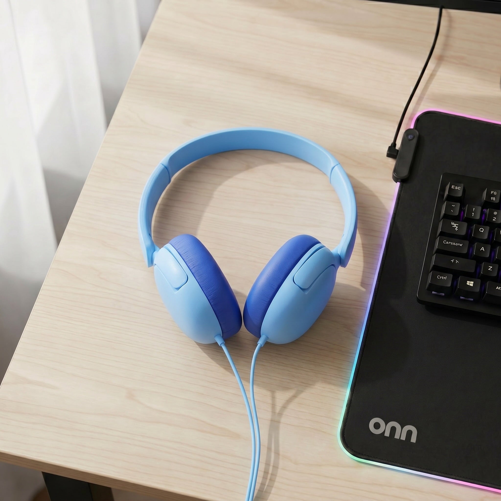 onn On-Ear Headphones with 3.5 mm Connector, Pink