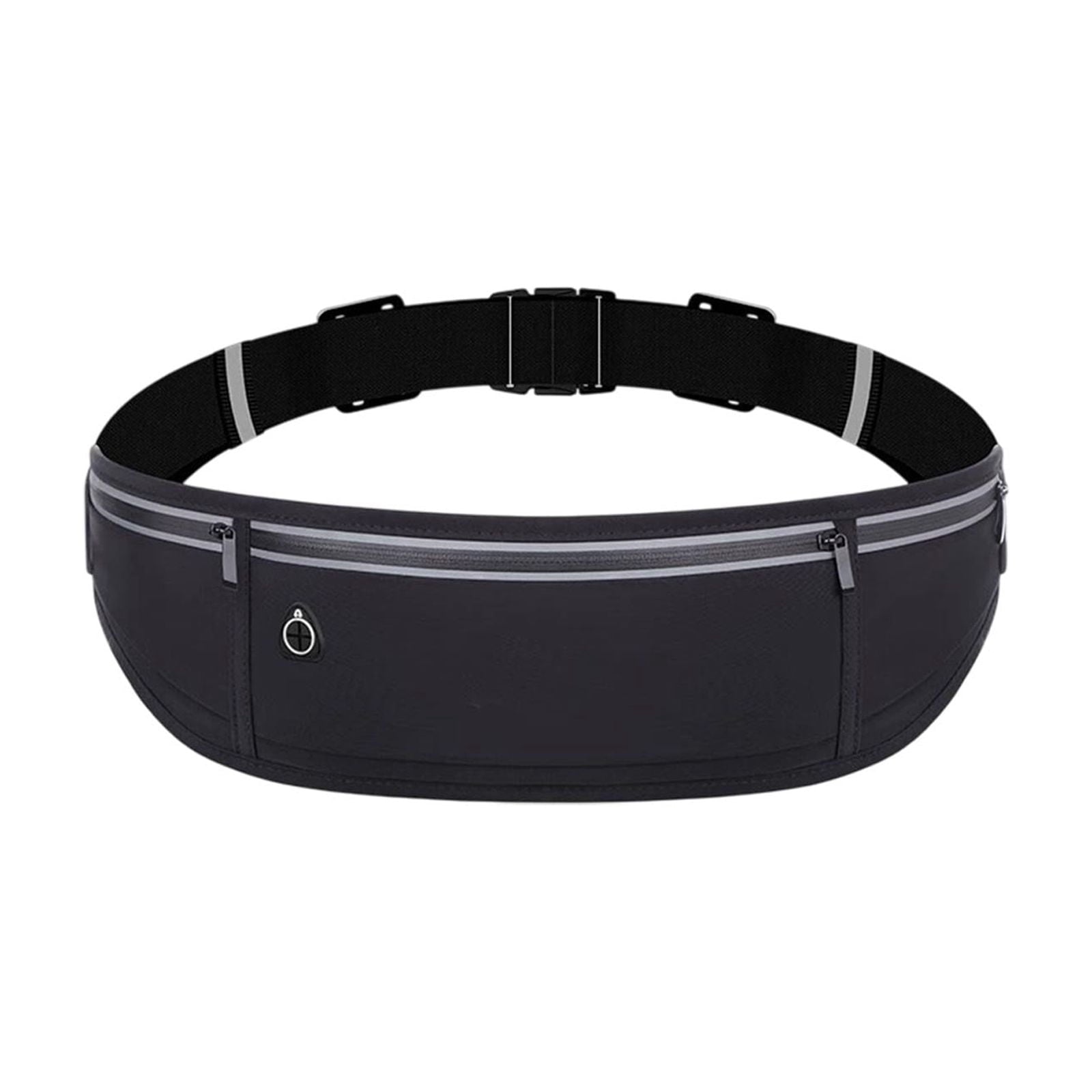 Waterproof Waist Bag Running Fanny Pack Sports Phone Pouch 18.9in with Reflective Strips Multi Pocket Adjustable Belt for Night Running Cycling Hiking Camping Gym Outdoor Sports Travel Accessories
