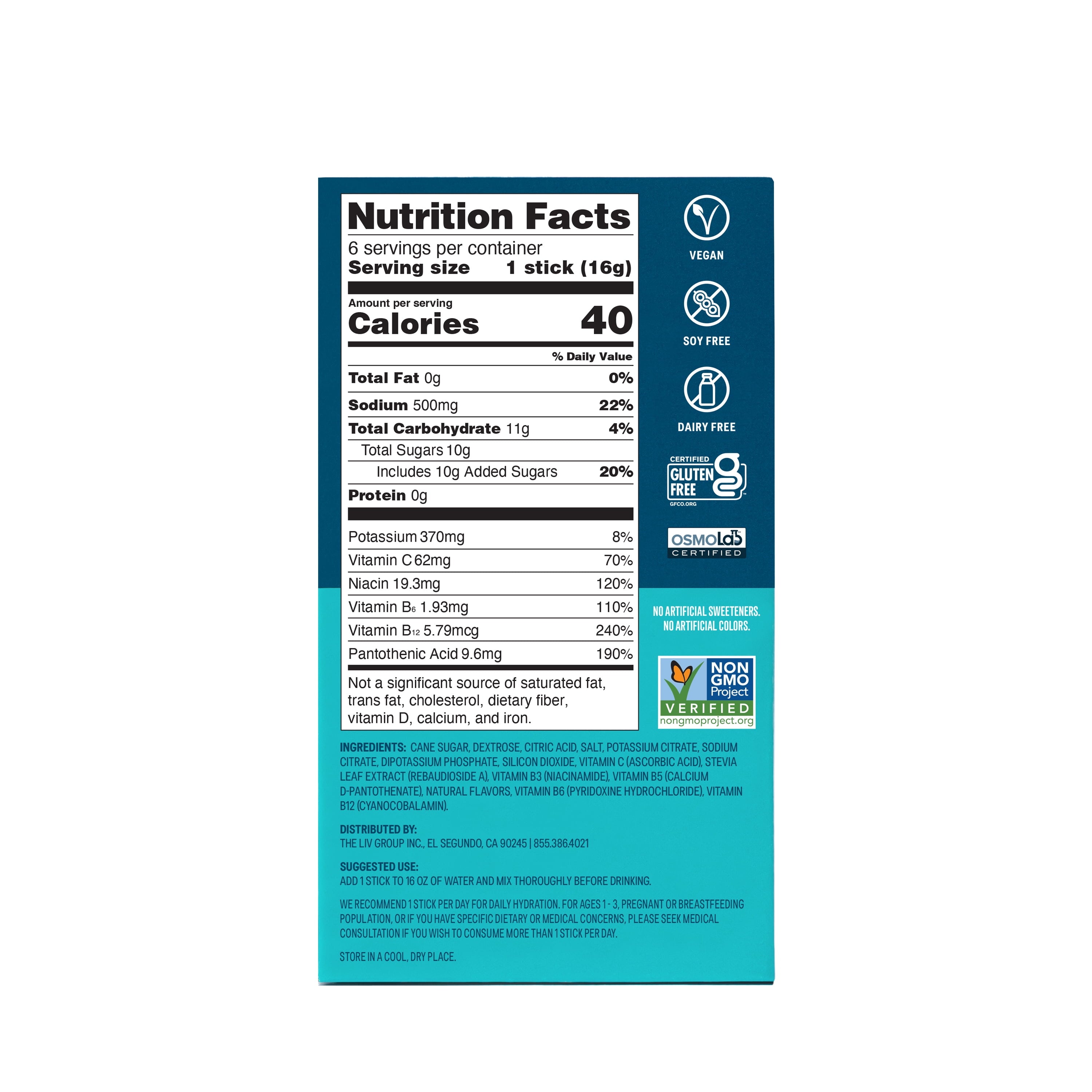 Liquid I.V.® Arctic Raspberry Hydration Multiplier® Powdered Electrolyte Drink Mix, 6 Count Packets