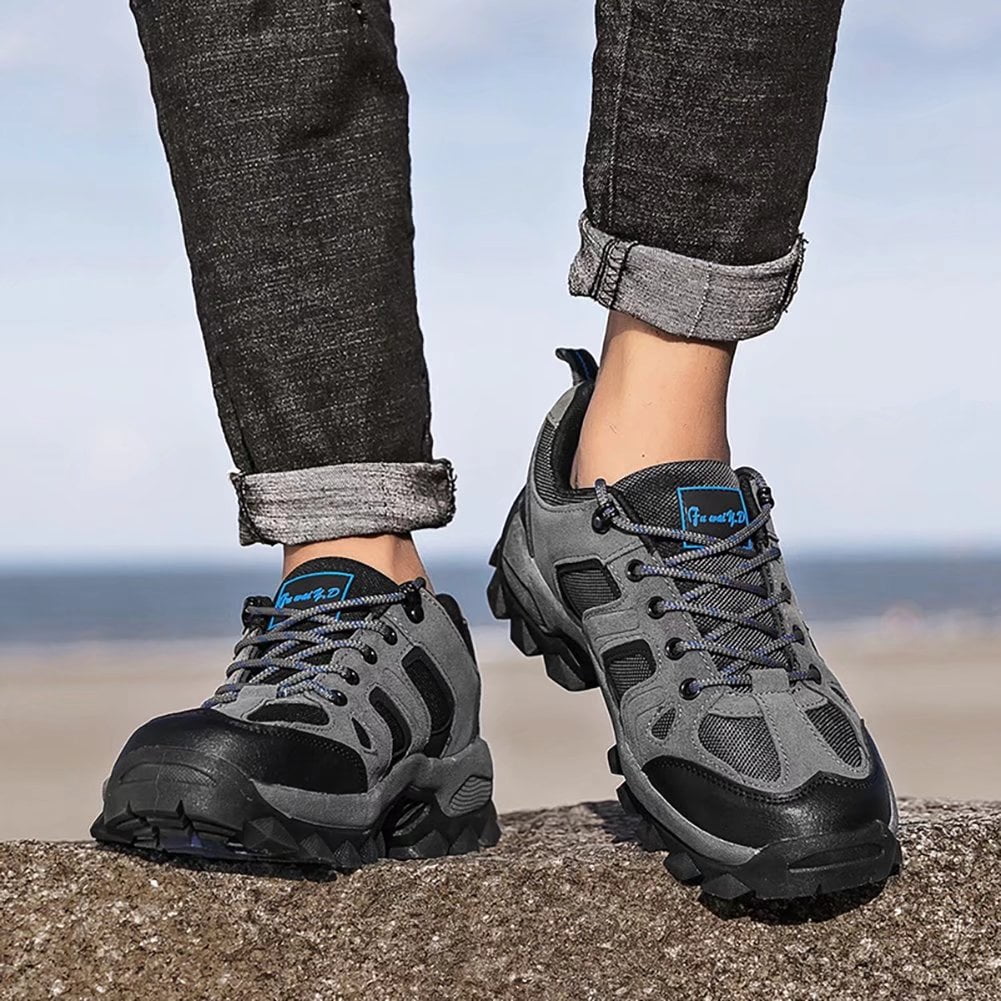 HOBIBEAR Mens Sneakers Leather Running Shoes Trainers Sneaker Casual Hiking Shoes