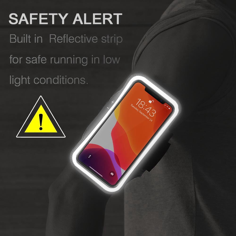 iPhone 16 15 Pro Max & Plus Armband, JEMACHE Gym Sport Workout Running Arm Band Holder for iPhone 16/15/14/13/12/11 Pro Max/Plus (Dark)