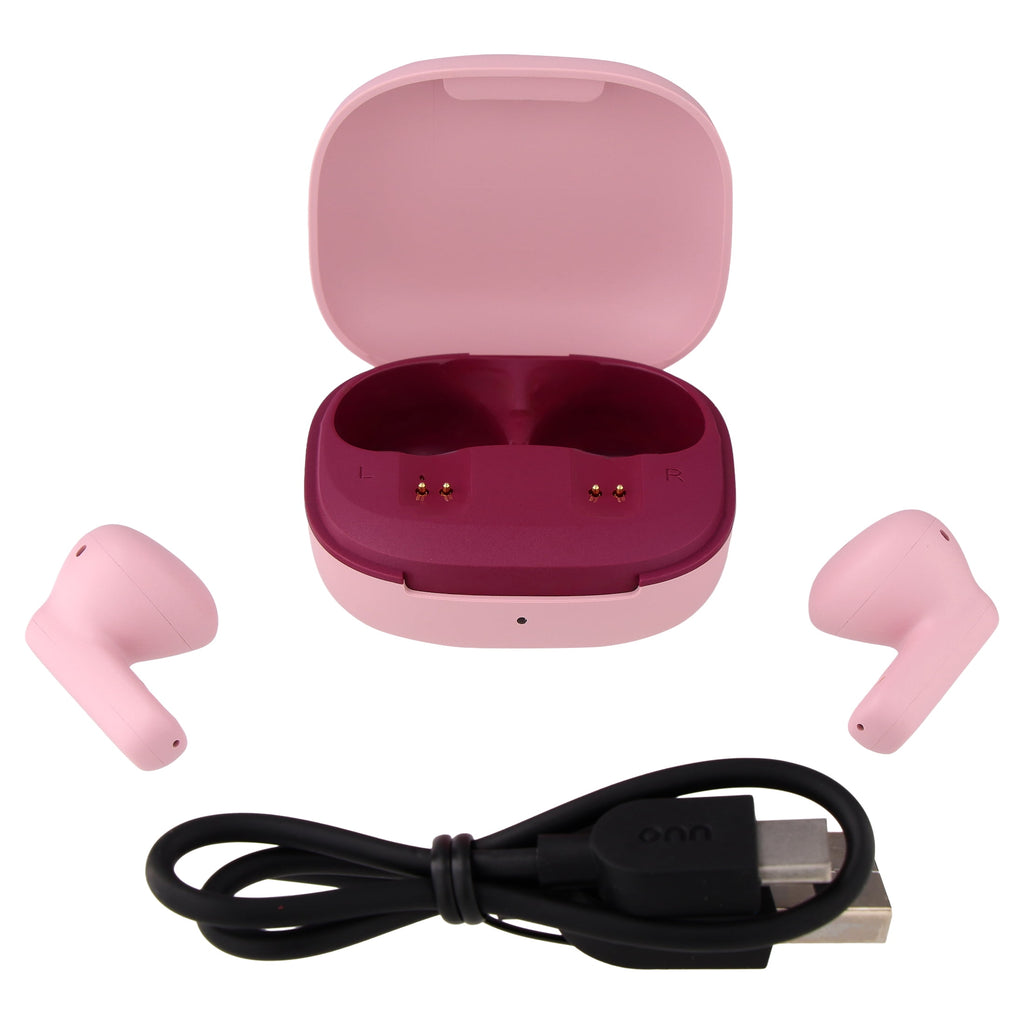 onn Mini Sticks Black Wireless Bluetooth Earbuds with Environmental Noise Canceling