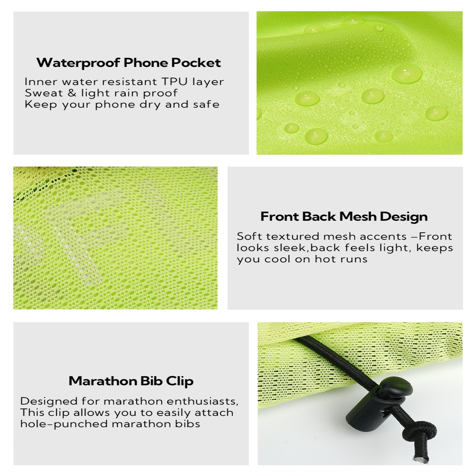 WATERFLY Unisex Adjustable Sports Jogging Fitness Nylon Running Waist Belt Band,Black