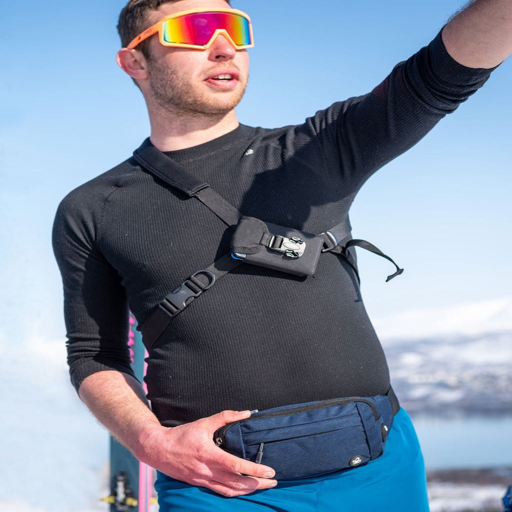 WATERFLY Unisex Lightweight Running Hiking Jogging Nylon Fanny Pack Waist Bag-Dark Blue
