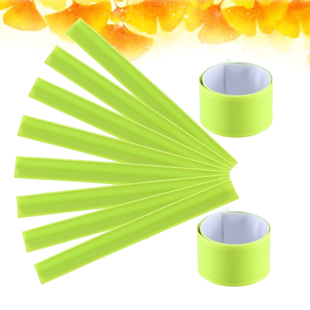Amosfun Reflective Safety Armbands Adjustable Yellow for Night Running and Outdoor Activities 6 Pieces
