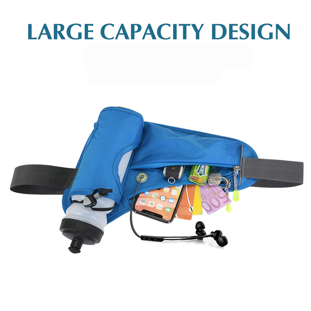 Running Water Bottle Hydration Belt with Water Bottle Holder Hiking Walking Waist Pack Adjustable Pack Compatible for Phone Waistband Outdoor Running Belt