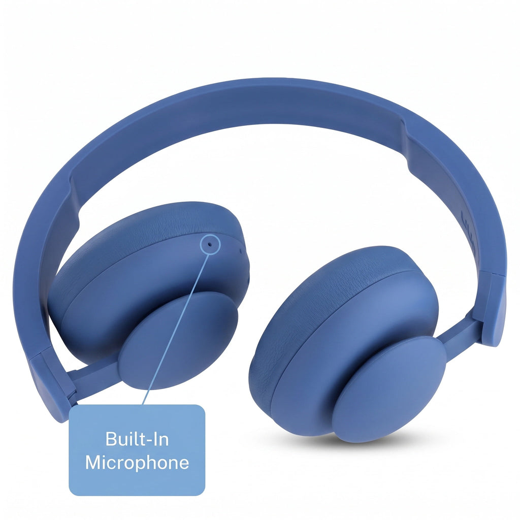 onn Wireless On-ear Headphones with Bluetooth, Black