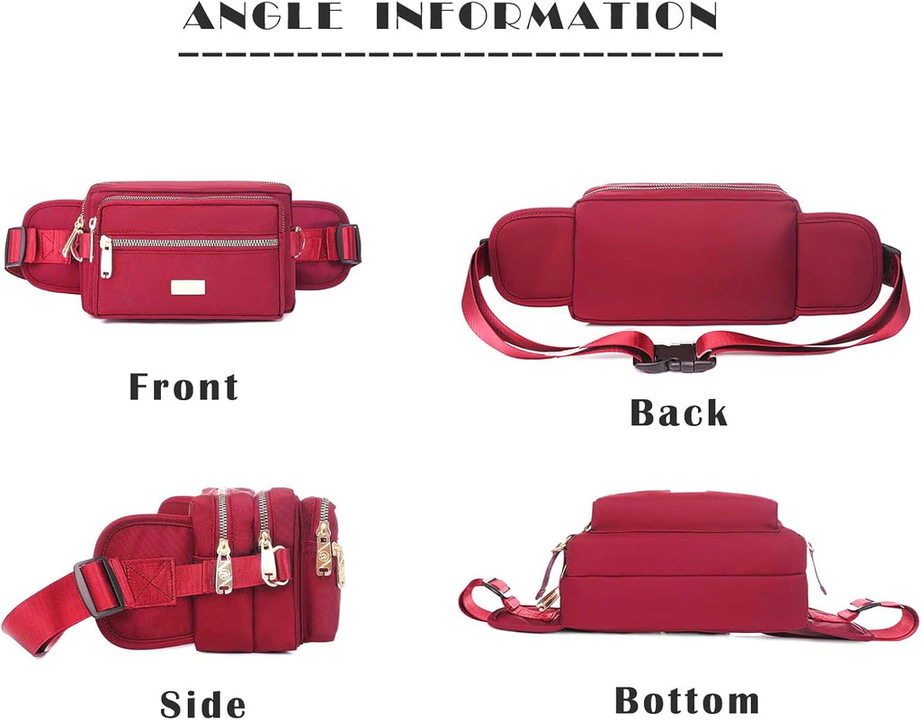 Extra Large Fashion Fanny Pack for Men Women, Waist Bag for Waterproof Hiking Running Biking Gym Outdoor Sports Travel Belt Bag