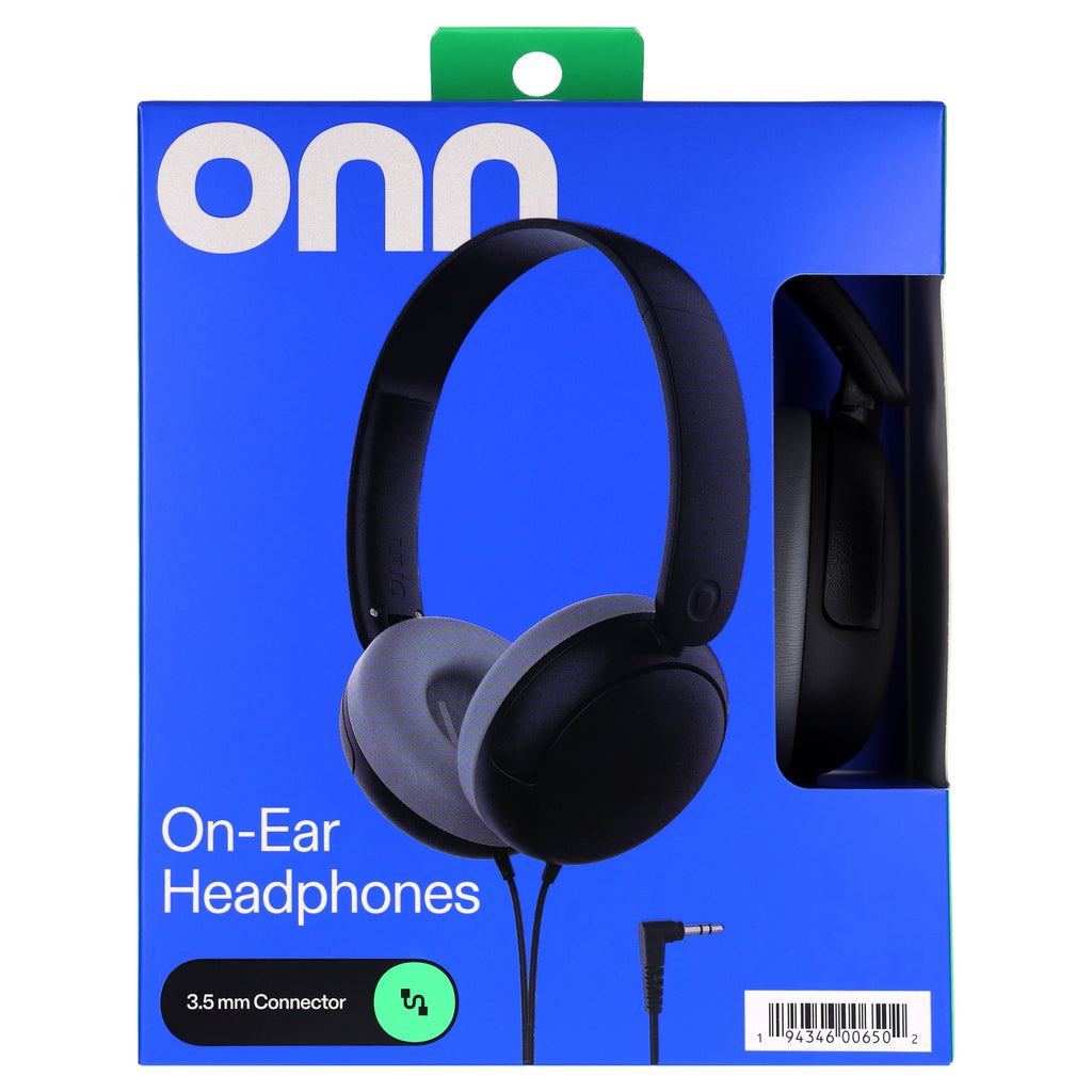 onn On-Ear Headphones with 3.5 mm Connector, Pink