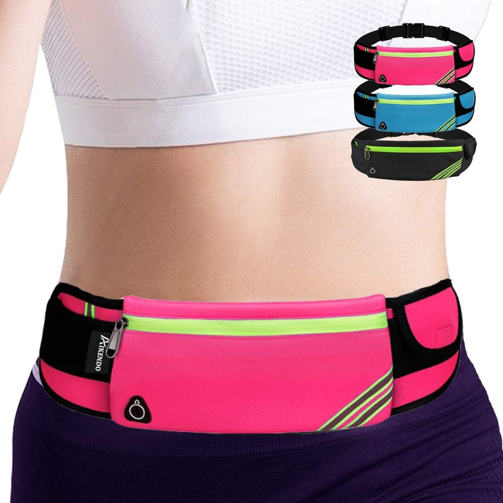 AOMRCOL Slim Running Belt Fanny Pack Phone Holder Money Belt Women and Men | Waist Pack Bag for Hiking Cycling Workout Travelling, Reflective Runners Belt Jogging Pouch, Sport Gear Accessories