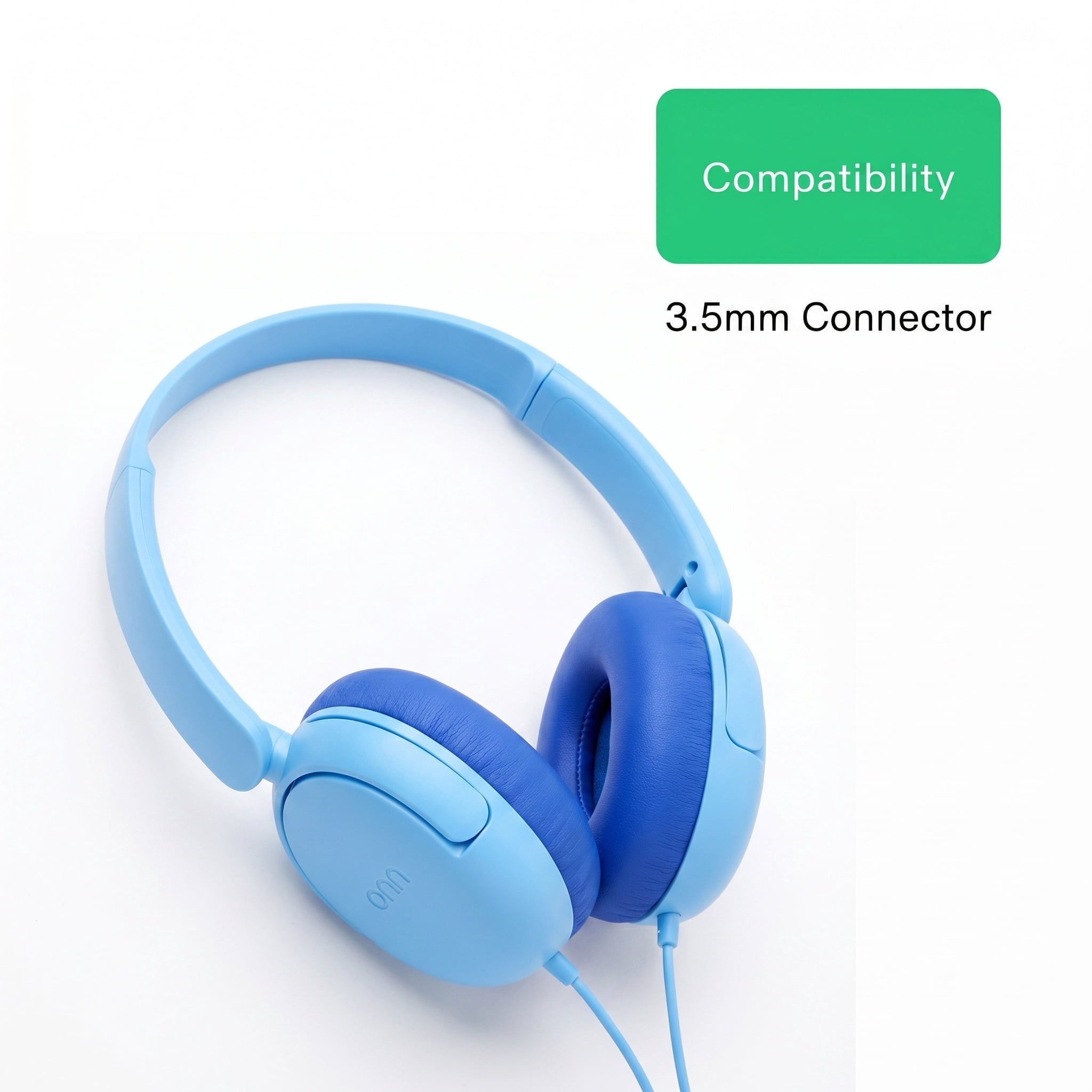 onn On-Ear Headphones with 3.5 mm Connector, Pink