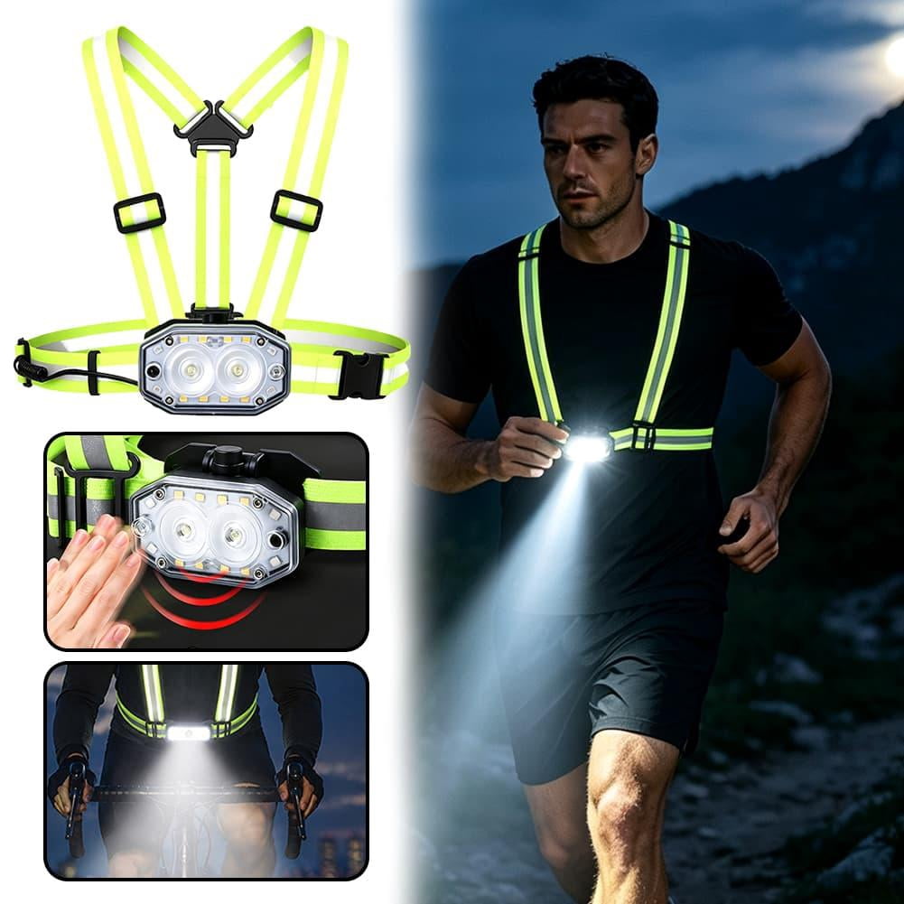 Running Lights for Runners Reflective Vest Night Running Gear LED Safety Lights for Outdoor Jogging Cycling Hiking