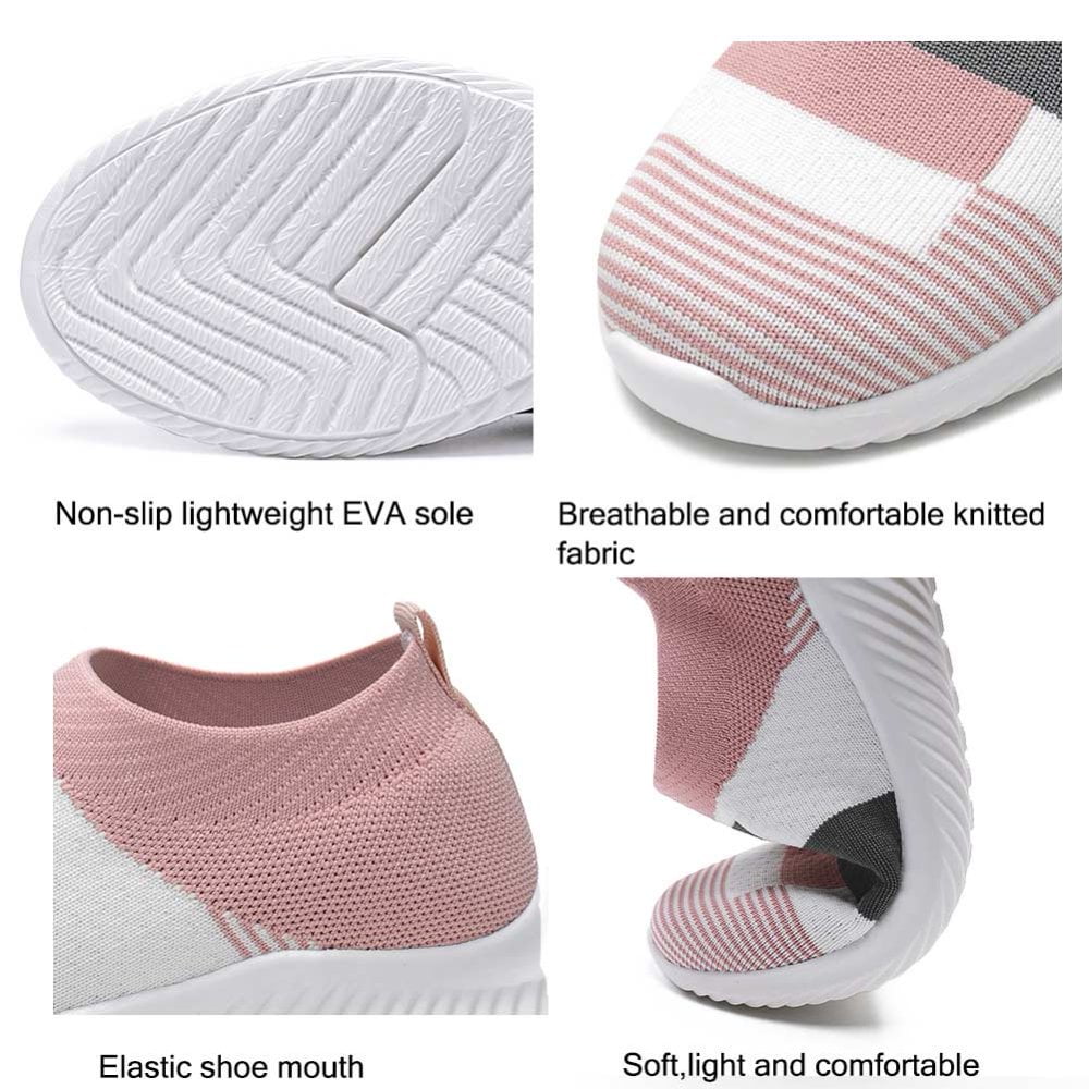 Ablanczoom Womens Sneakers Running Shoes Slip-on Fitness Sports Walking Tennis Flats