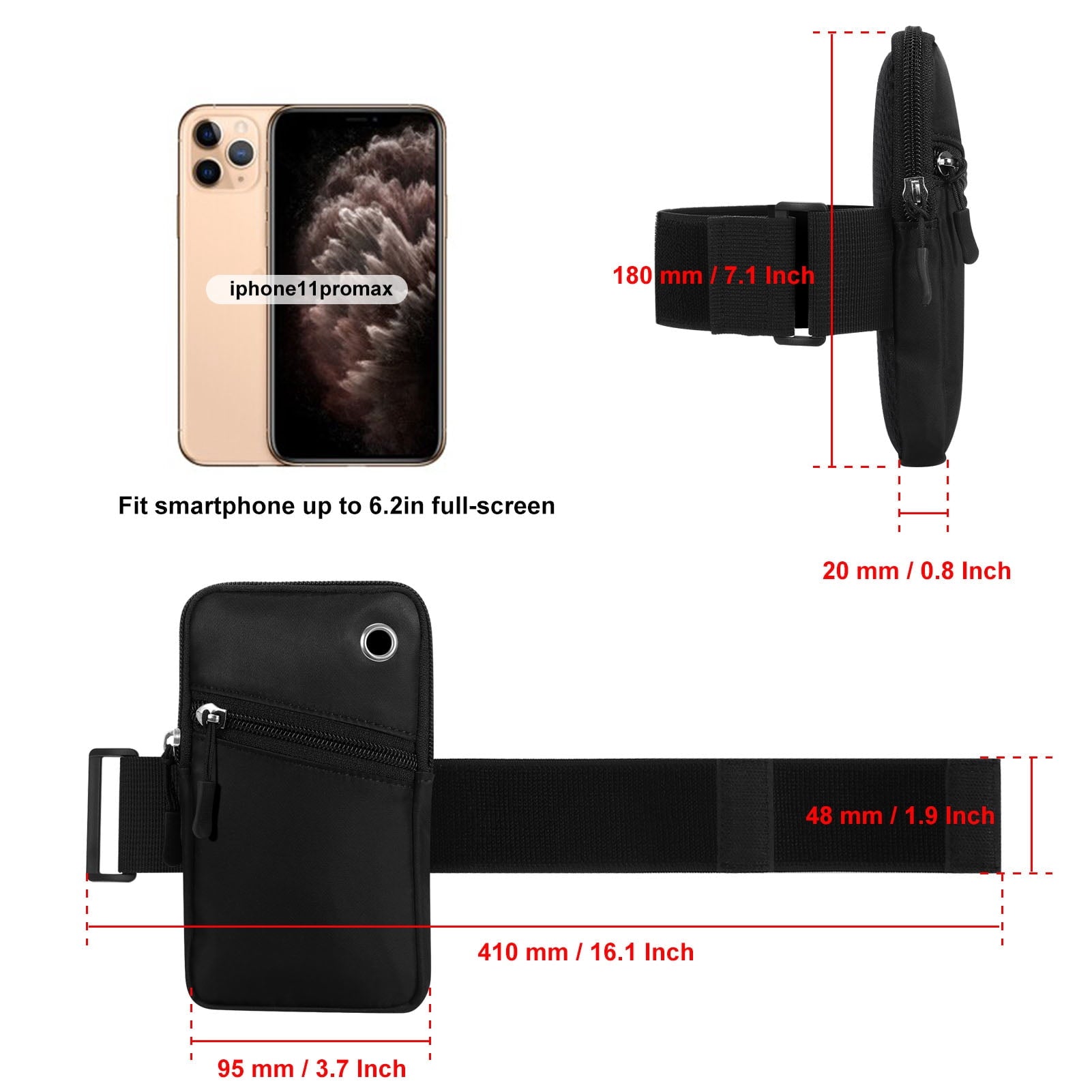 HAWEE Cell Phone Arm Bands Bag for Women Sports Running Pouch Hold Smartphone 6.28 Inches Full-screen, Colorful Flower