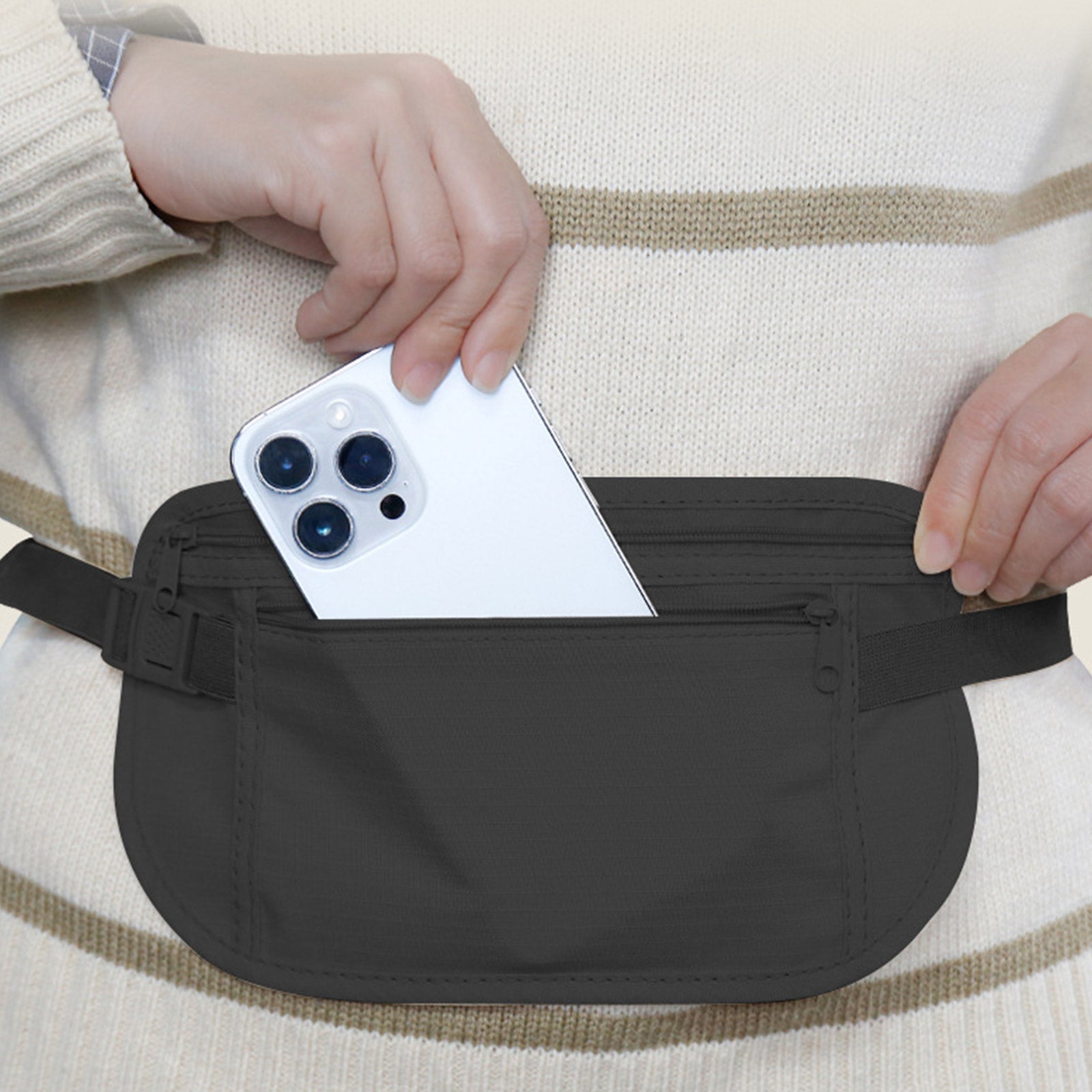 Thin Running Belt Fannys Pack Runners Phone Holder Waist Bag,Travelling Money Phone Holder Running Gear Accessories
