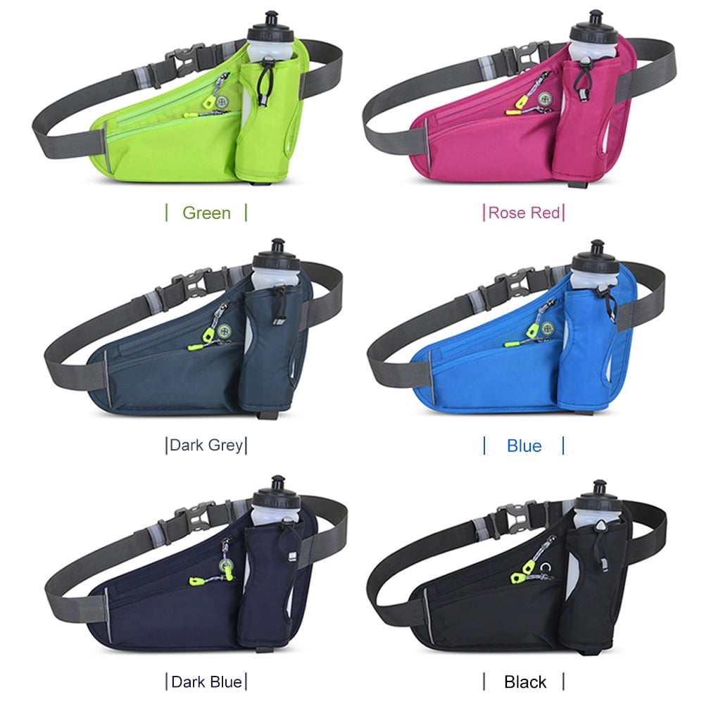 Anself Sports Hydration Belt Bag Running Belt Waist Pack Bum Bag with Water Bottle Holder for Men Women Running Cycling Hiking Wal