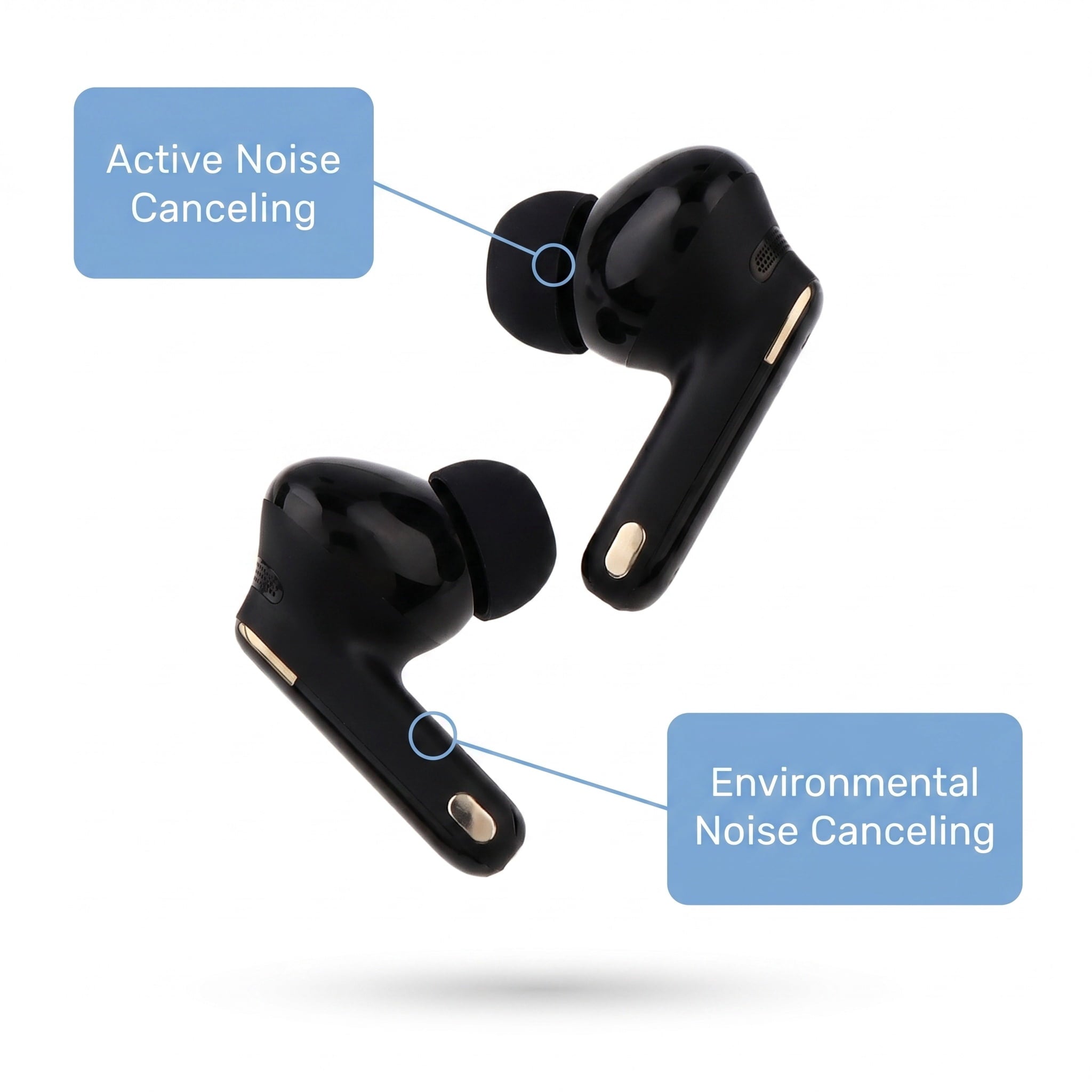 onn TuneTide Pro 2 Wireless Earbuds, White