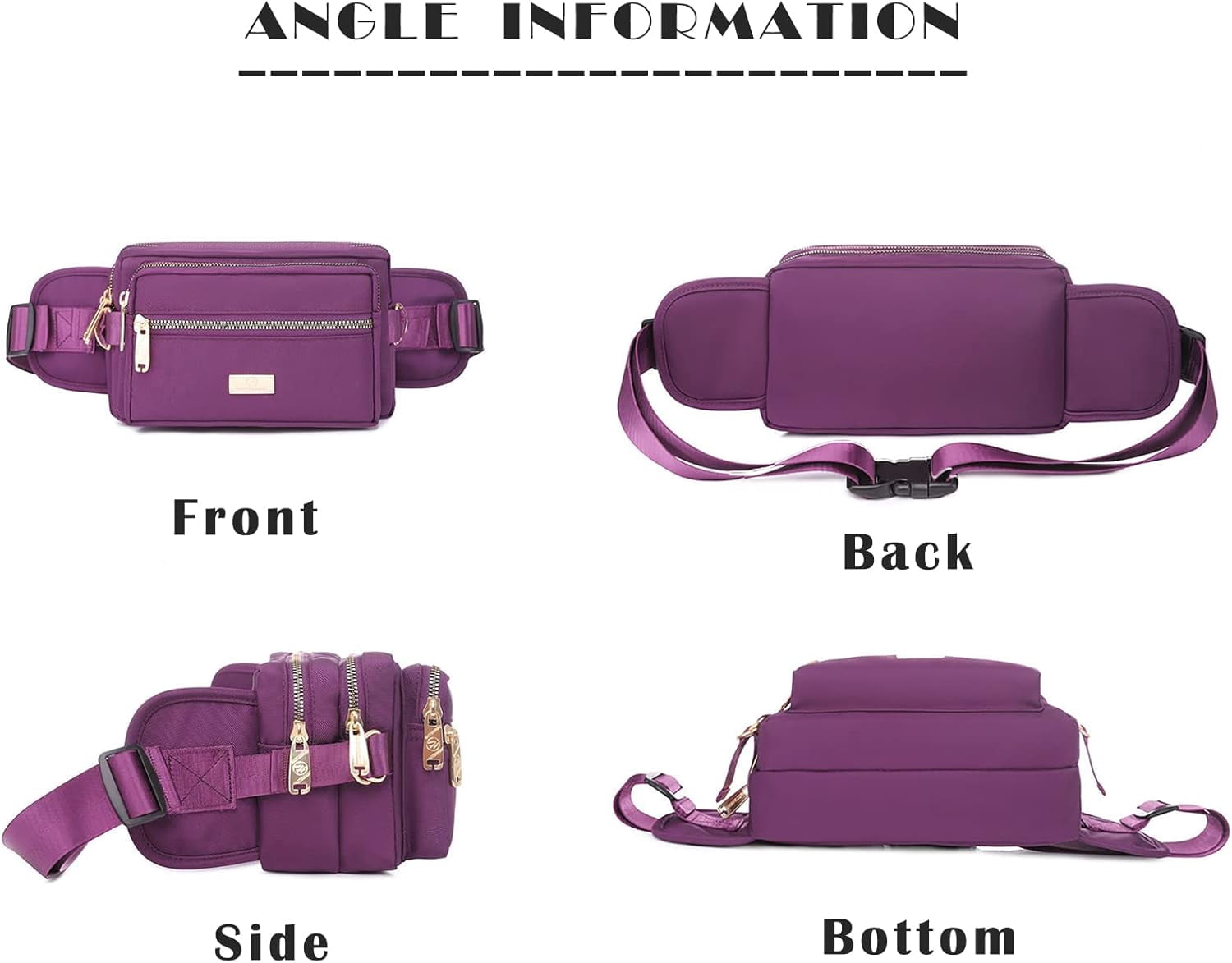 Extra Large Fashion Fanny Pack for Men Women, Waist Bag for Waterproof Hiking Running Biking Gym Outdoor Sports Travel Belt Bag