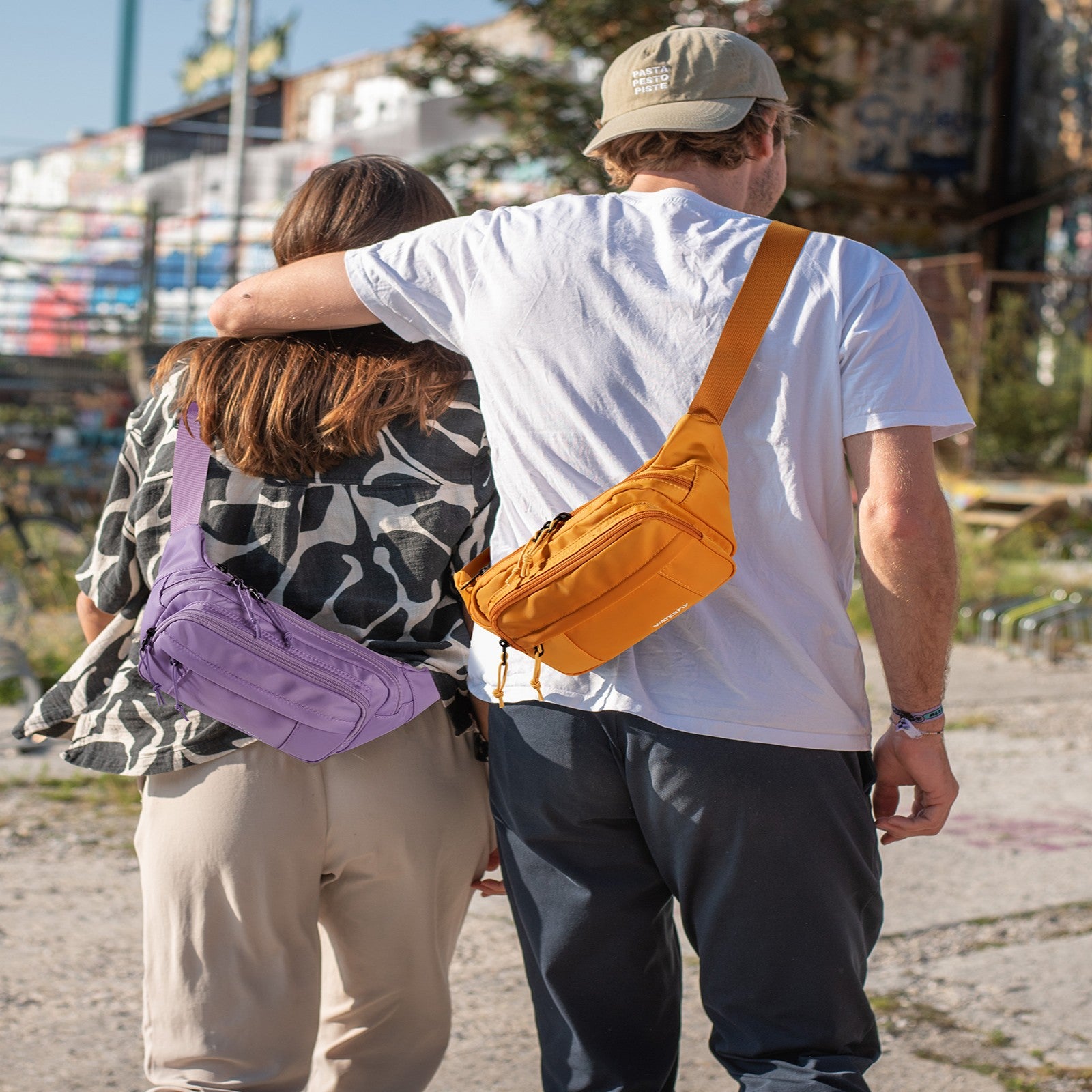 WATERFLY Unisex Large Capacity Walking Travel Nylon Fanny Pack Waist Bag,Yellow