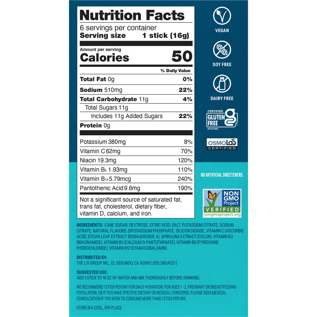 Liquid I.V.® Watermelon Hydration Multiplier® Powdered Electrolyte Drink Mix, 6 Count Packets