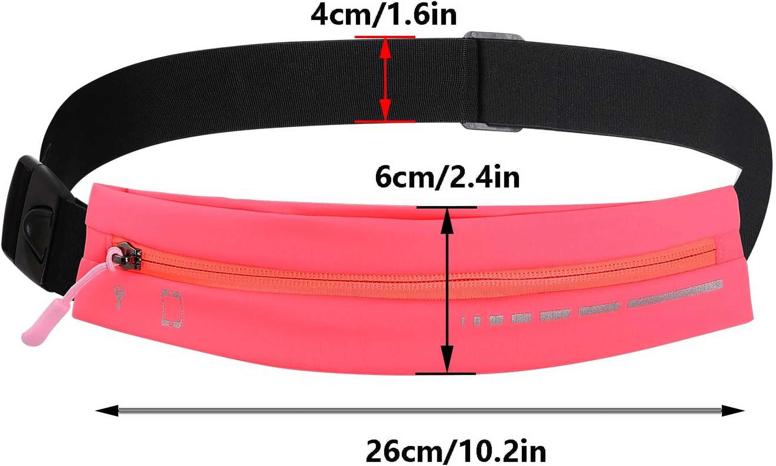 Slim Running Belt for Women Men Water Resiatant Runners Fanny Pack Adjustable Waist Pouch Reflective Phone holder Running Gear Accessories for Sport (Purple)